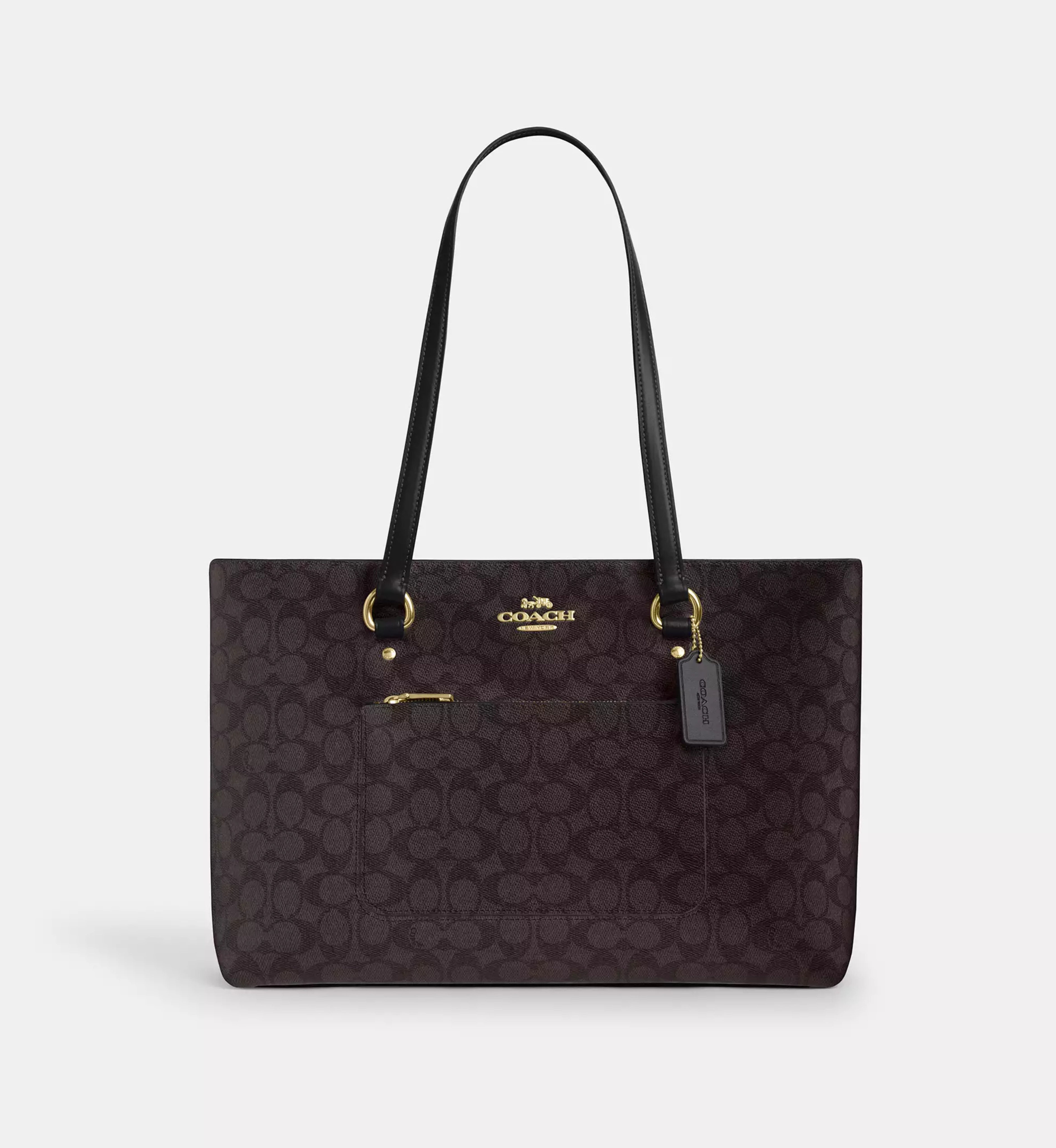 Coach Station Tote Bag In Signature Canvas 'Signature Canvas Gold Walnut Black'