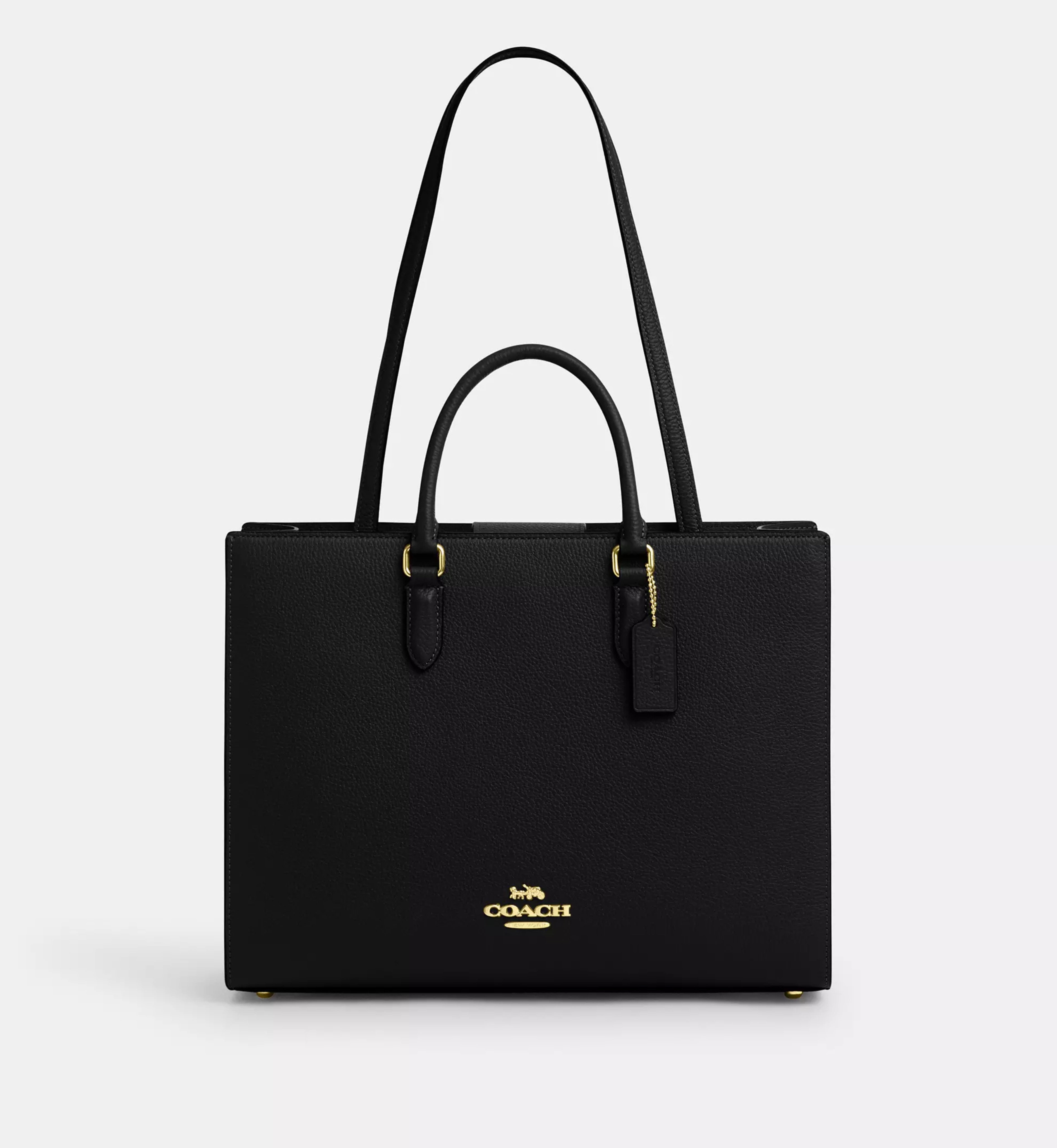 Coach Maggie Tote Bag 'Pebbled Leather Gold Black'