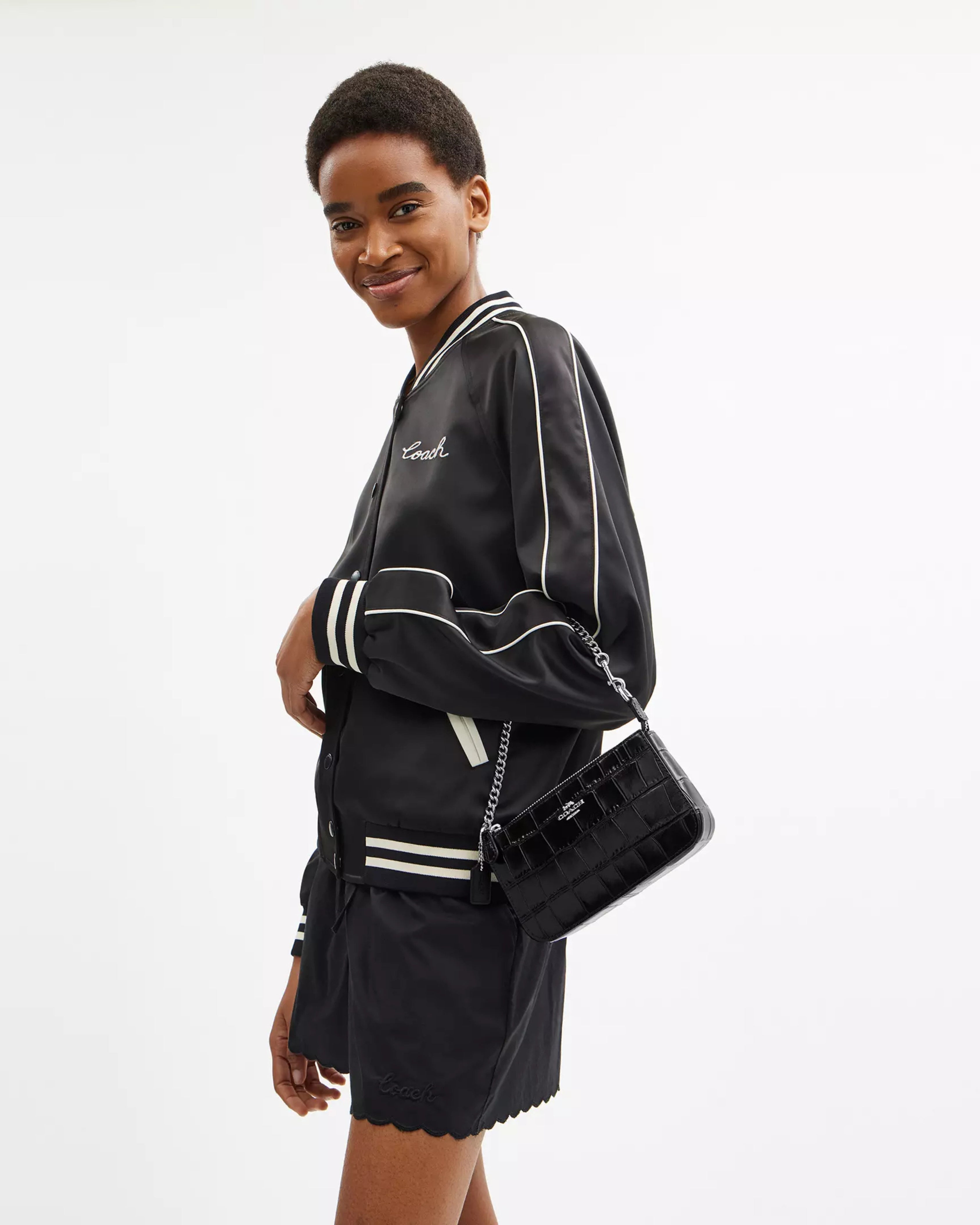 Coach Nolita 19 'Embossed Crocodile/Silver'