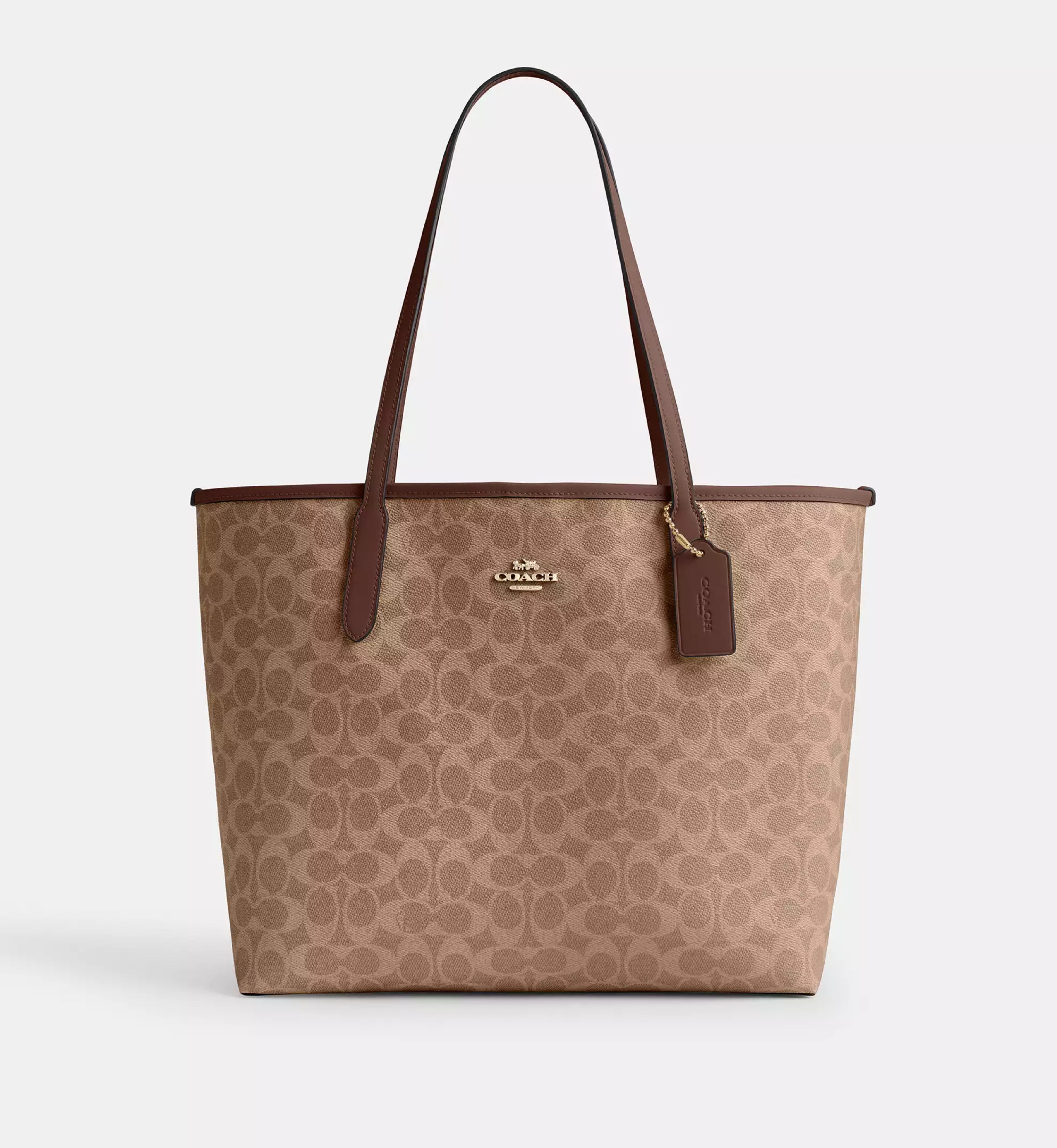Coach City Tote Bag In Signature Canvas 'Signature Canvas Gold Tan Brown'