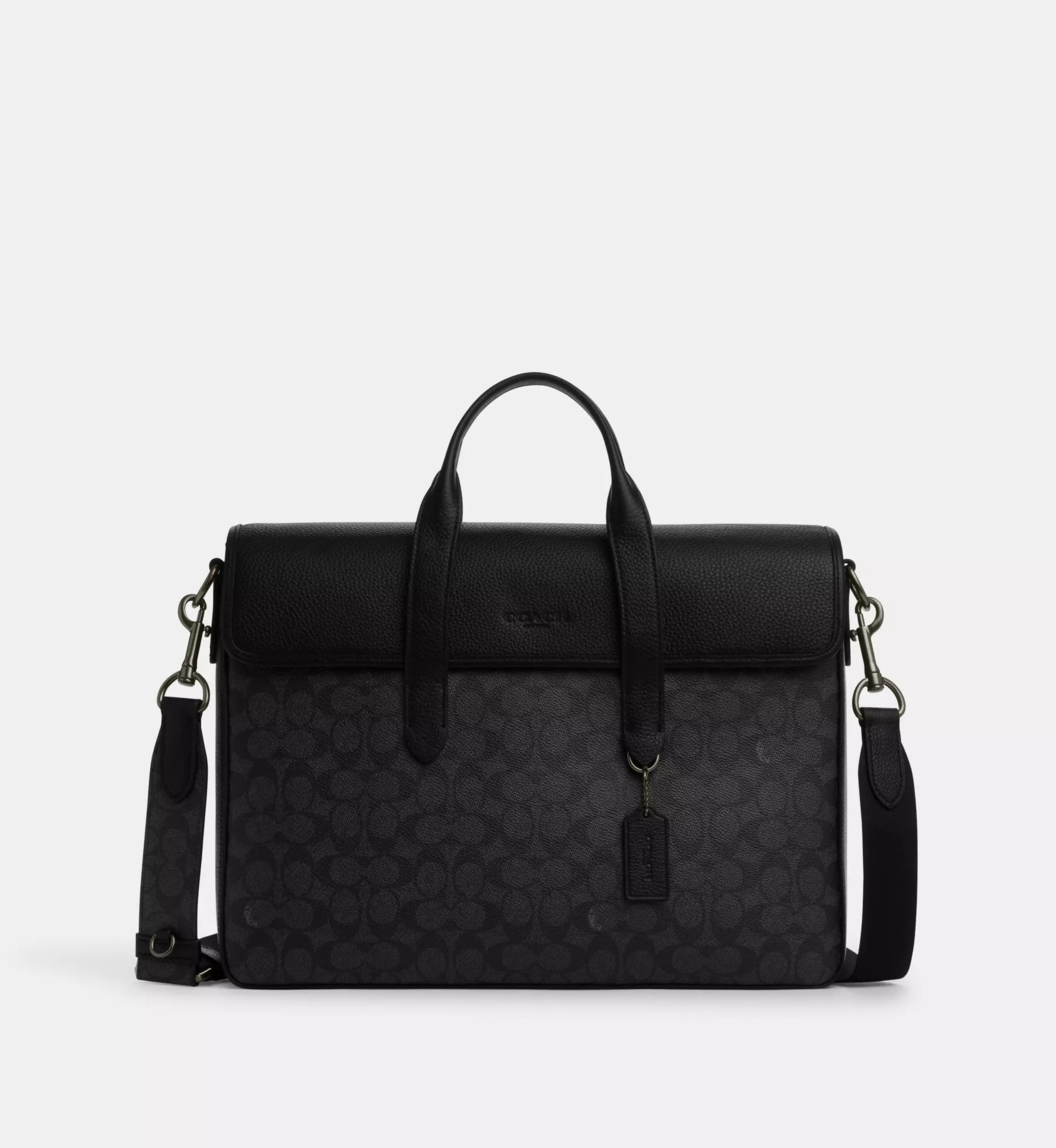 Sullivan Portfolio Brief In Signature Canvas 'Signature Canvas Gunmetal Charcoal Black'