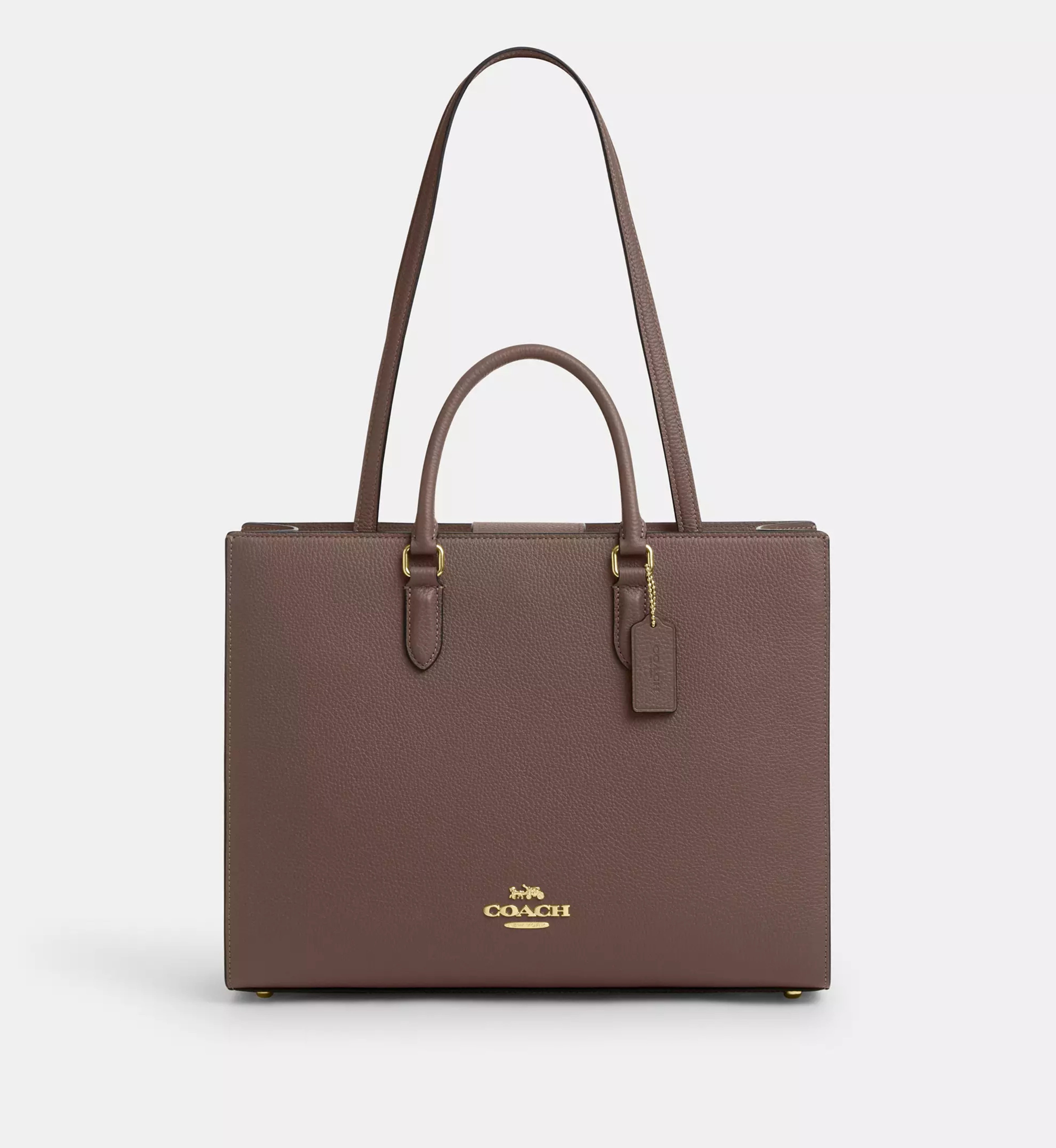 Coach Maggie Tote Bag 'Pebbled Leather Gold Dark Stone'