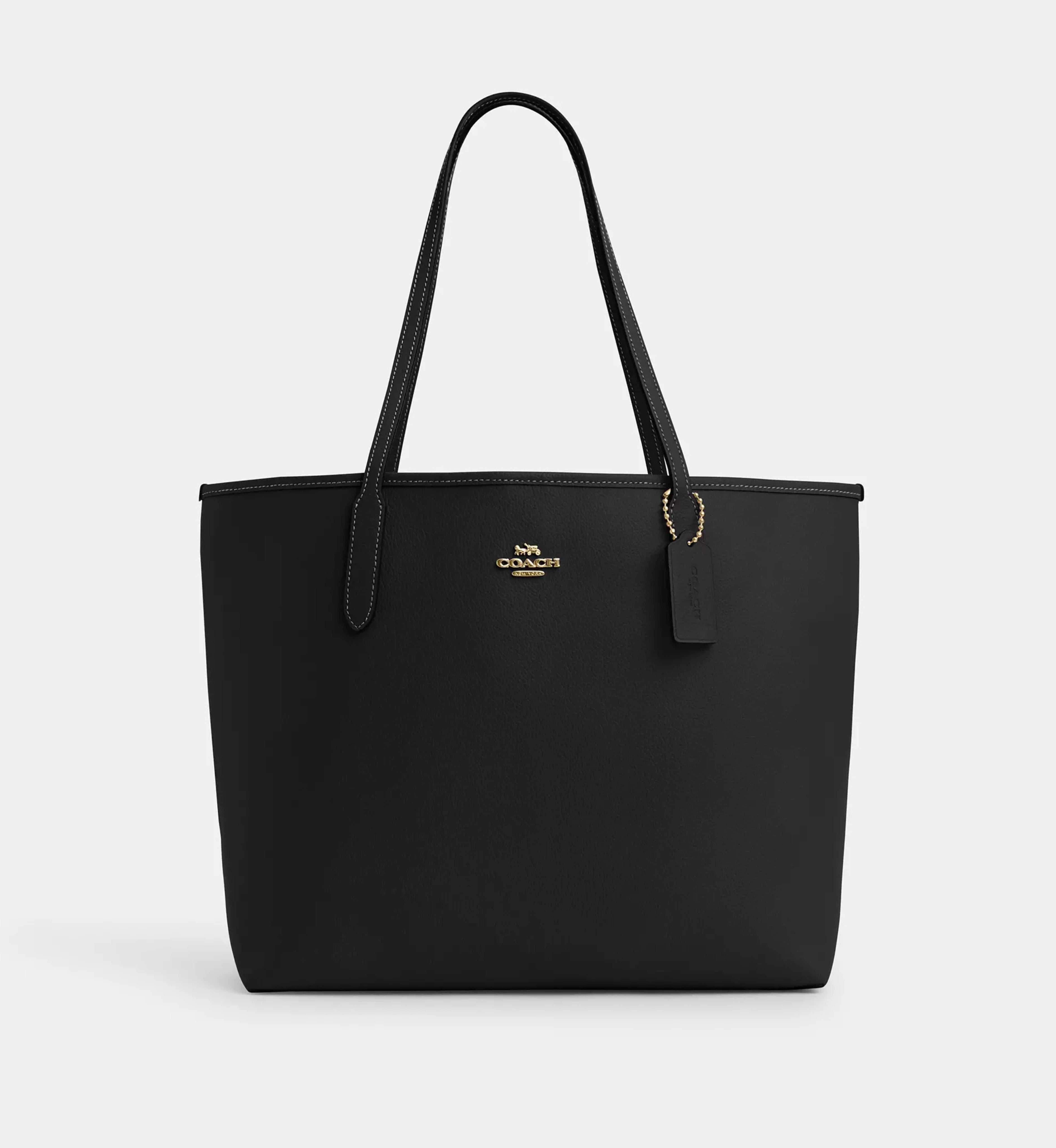 Coach City Tote Bag 'Pebbled Leather Gold Black'