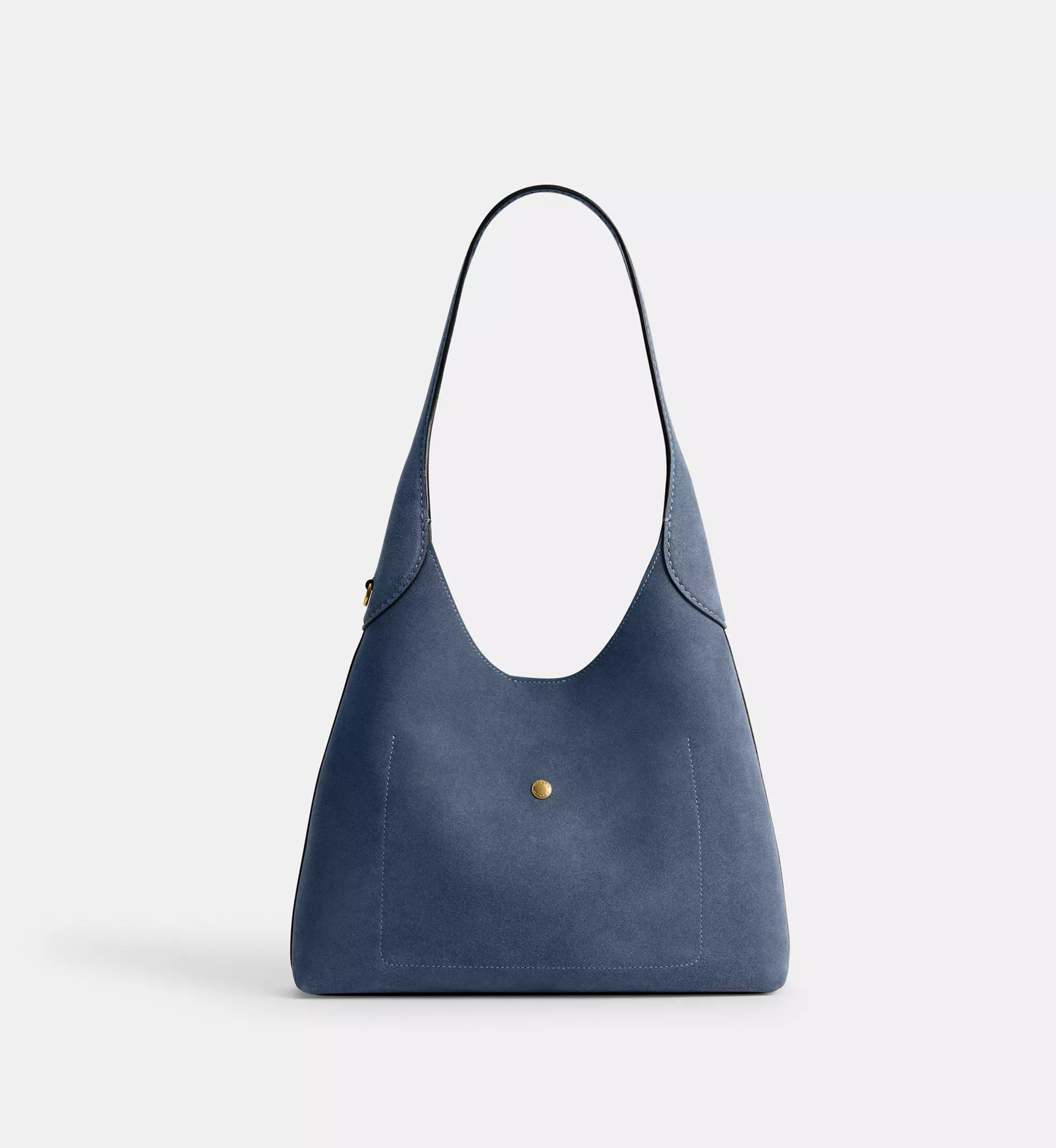 Coach Brooklyn Shoulder Bag 28 'Suede Brass Warm Light Denim'