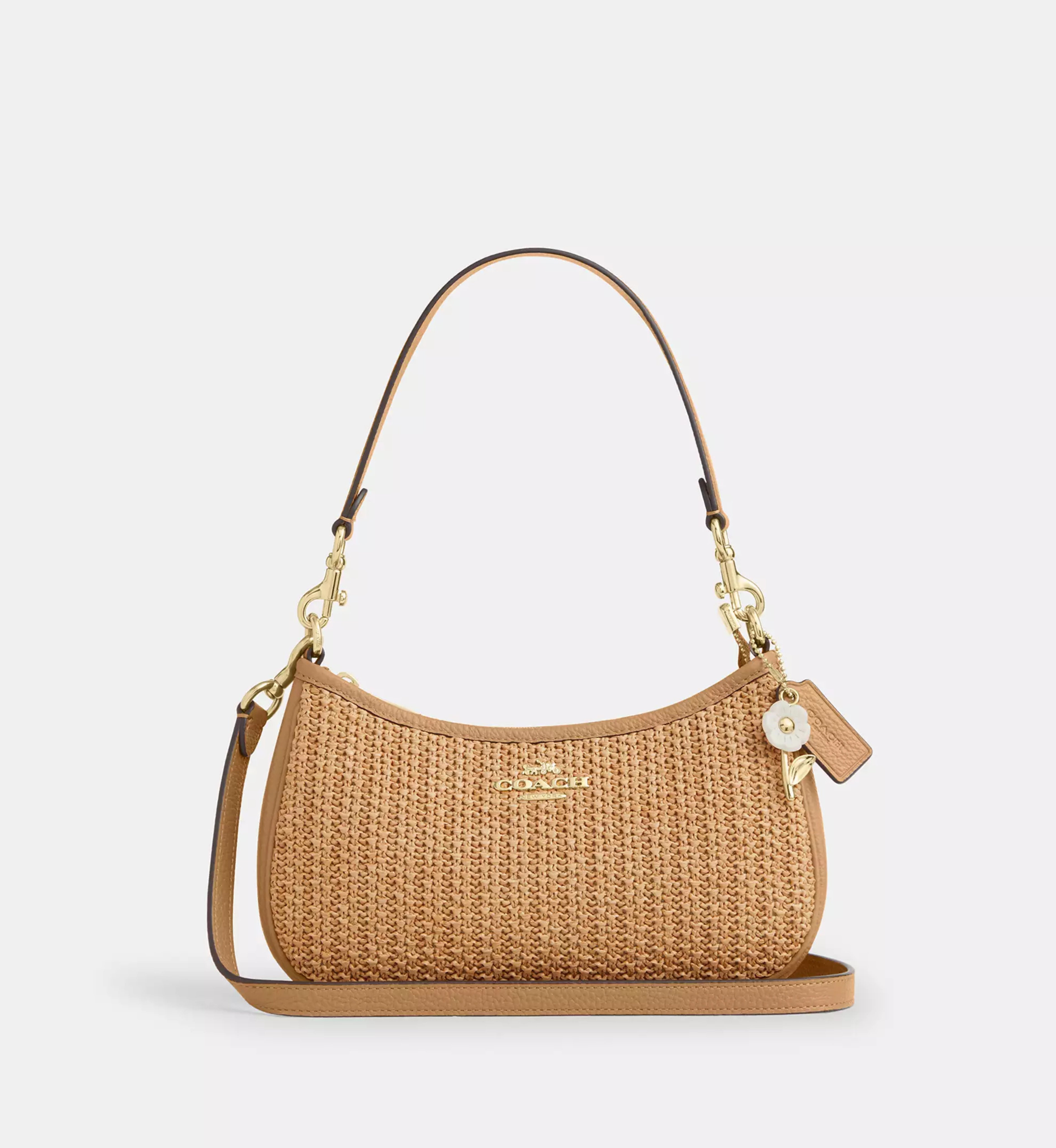 Coach Teri Shoulder Bag With Charm 'Straw Im Toast'