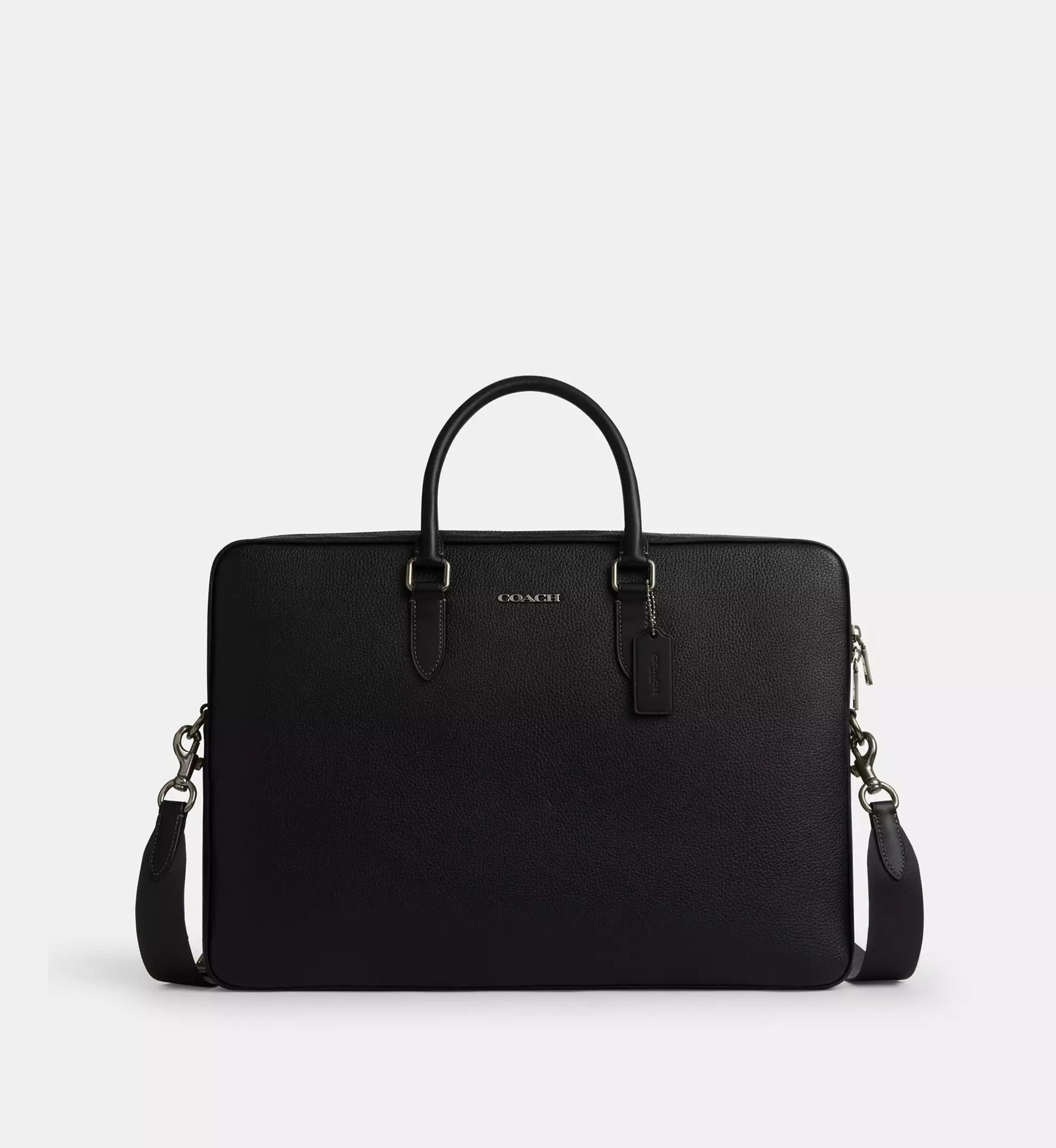 Coach Ethan Large Brief 'Pebbled Leather Gunmetal Black'