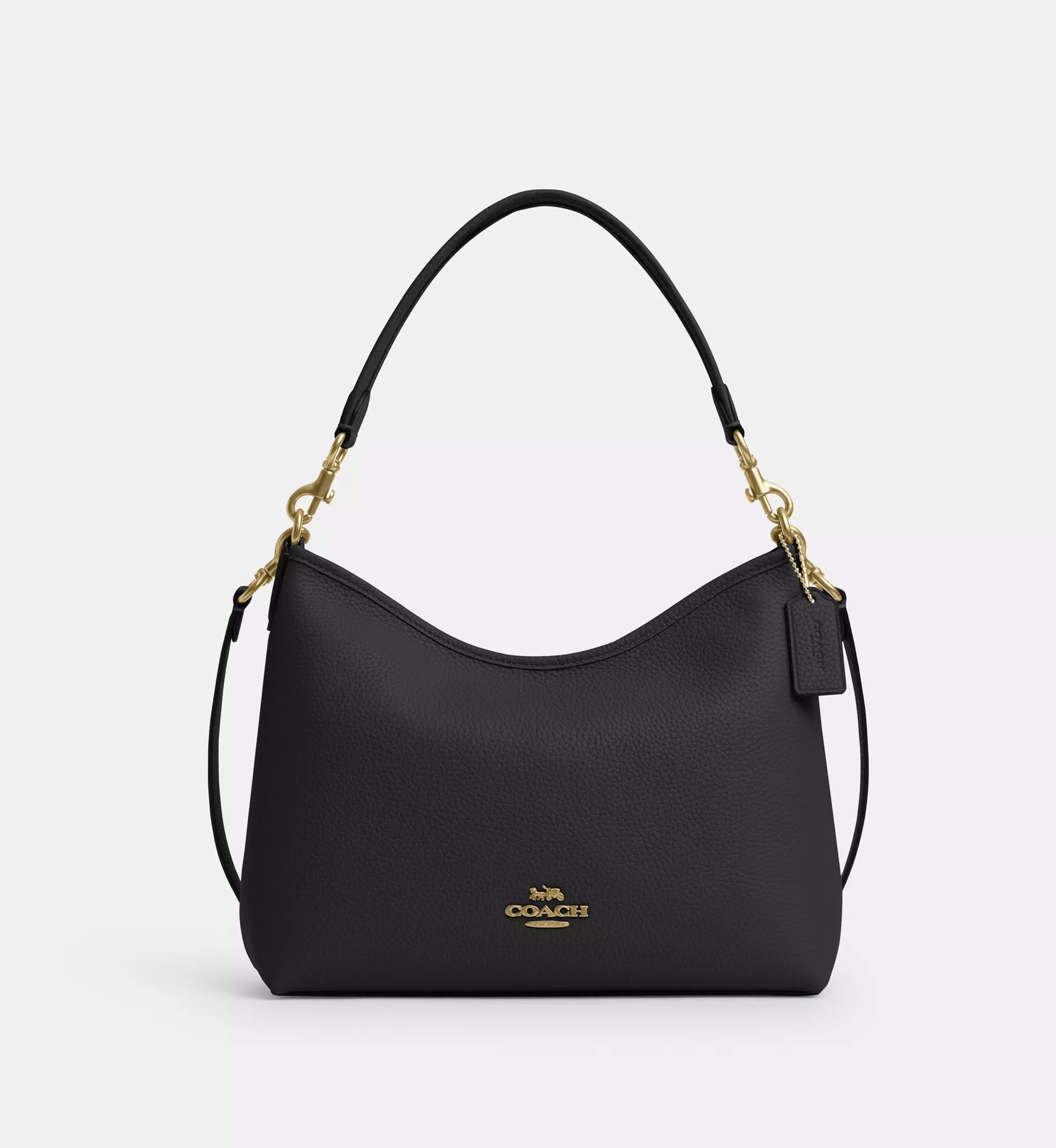 Coach Laurel Shoulder Bag 'Pebbled Leather Gold Black'