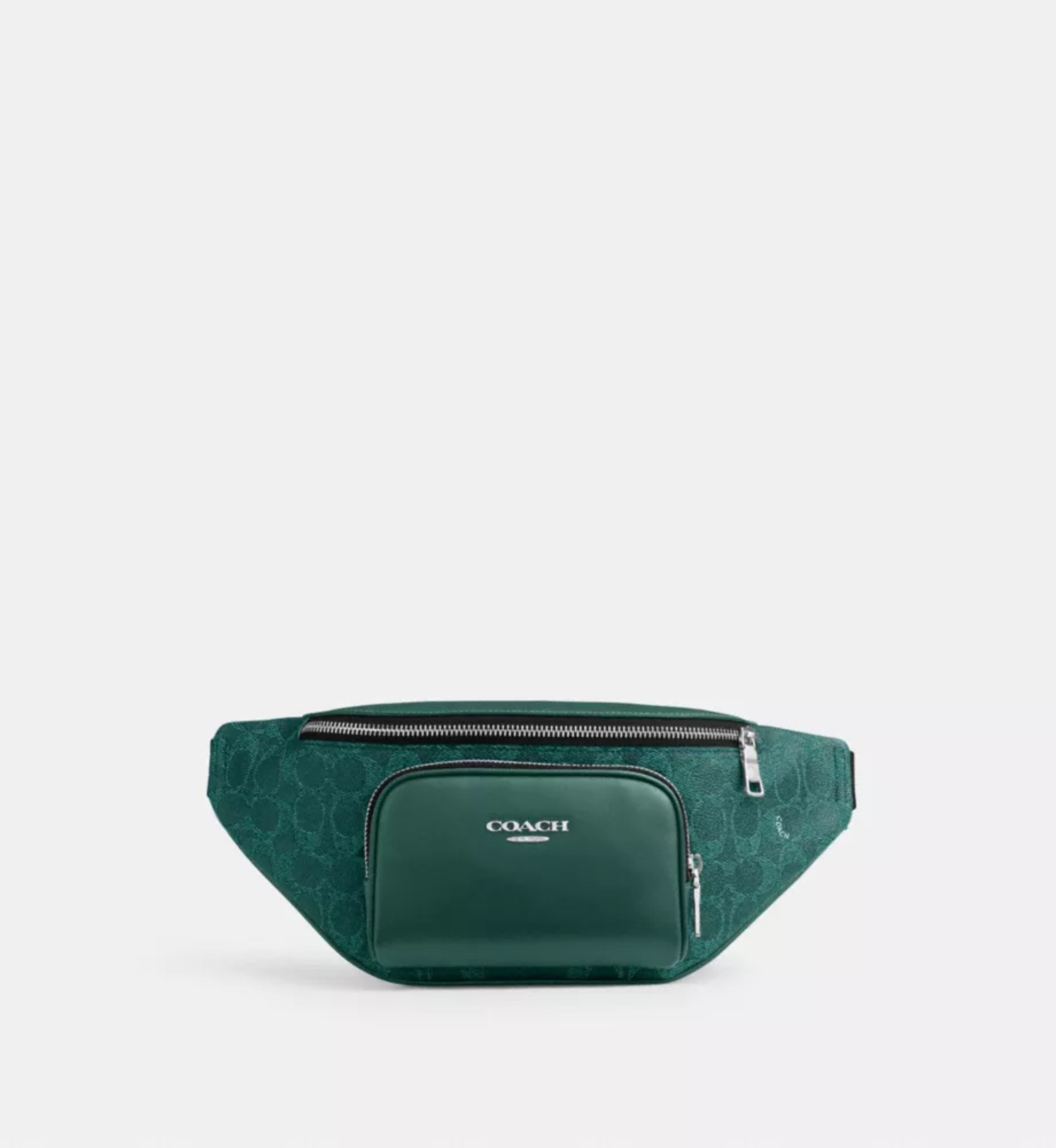 Coach Racer Small Belt Bag In Signature Canvas 'Signature Canvas Silver Sea Green'