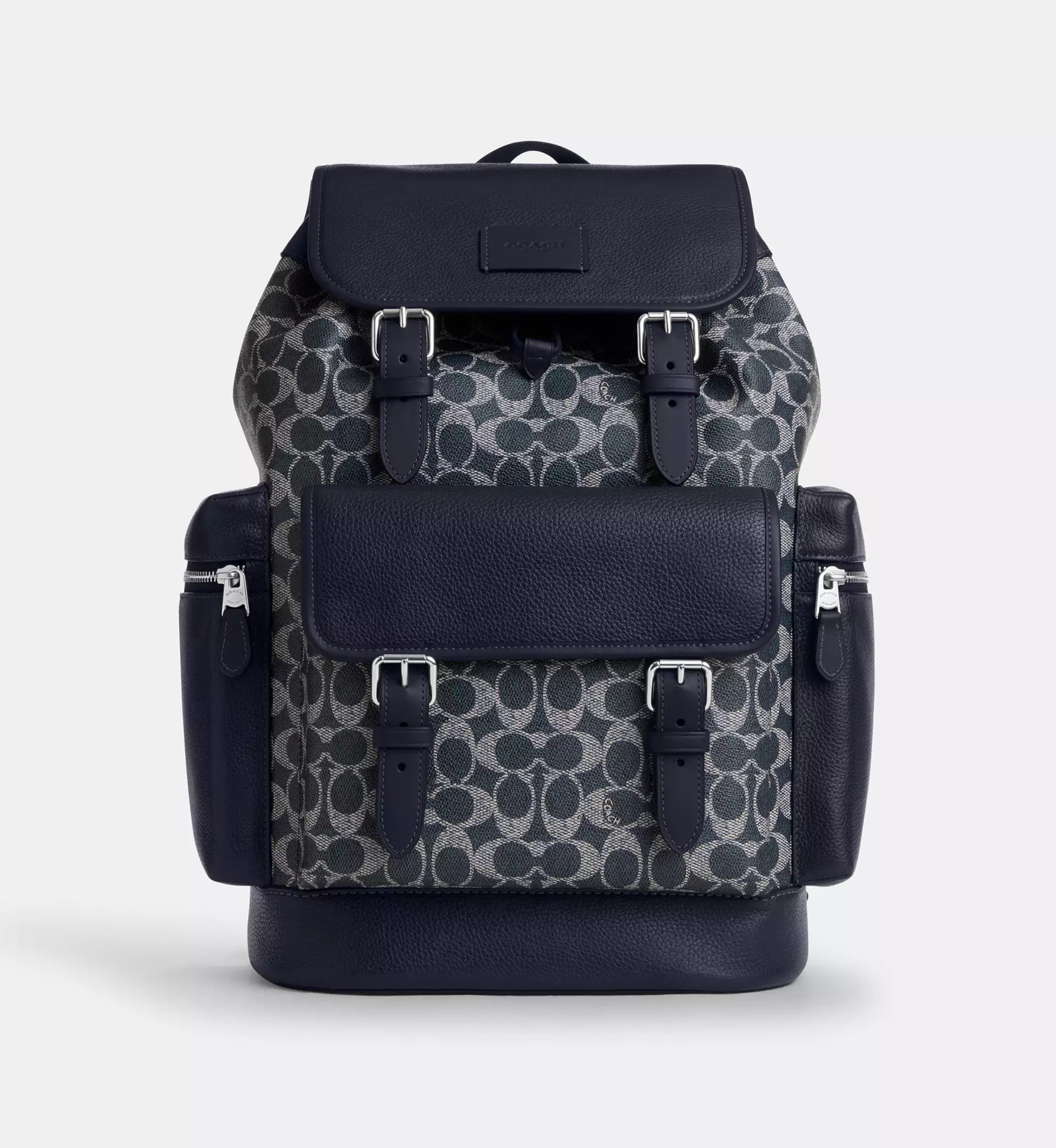 Coach Sprint Backpack In Colorblock Signature Canvas 'Signature Canvas Silver Denim Chalk'