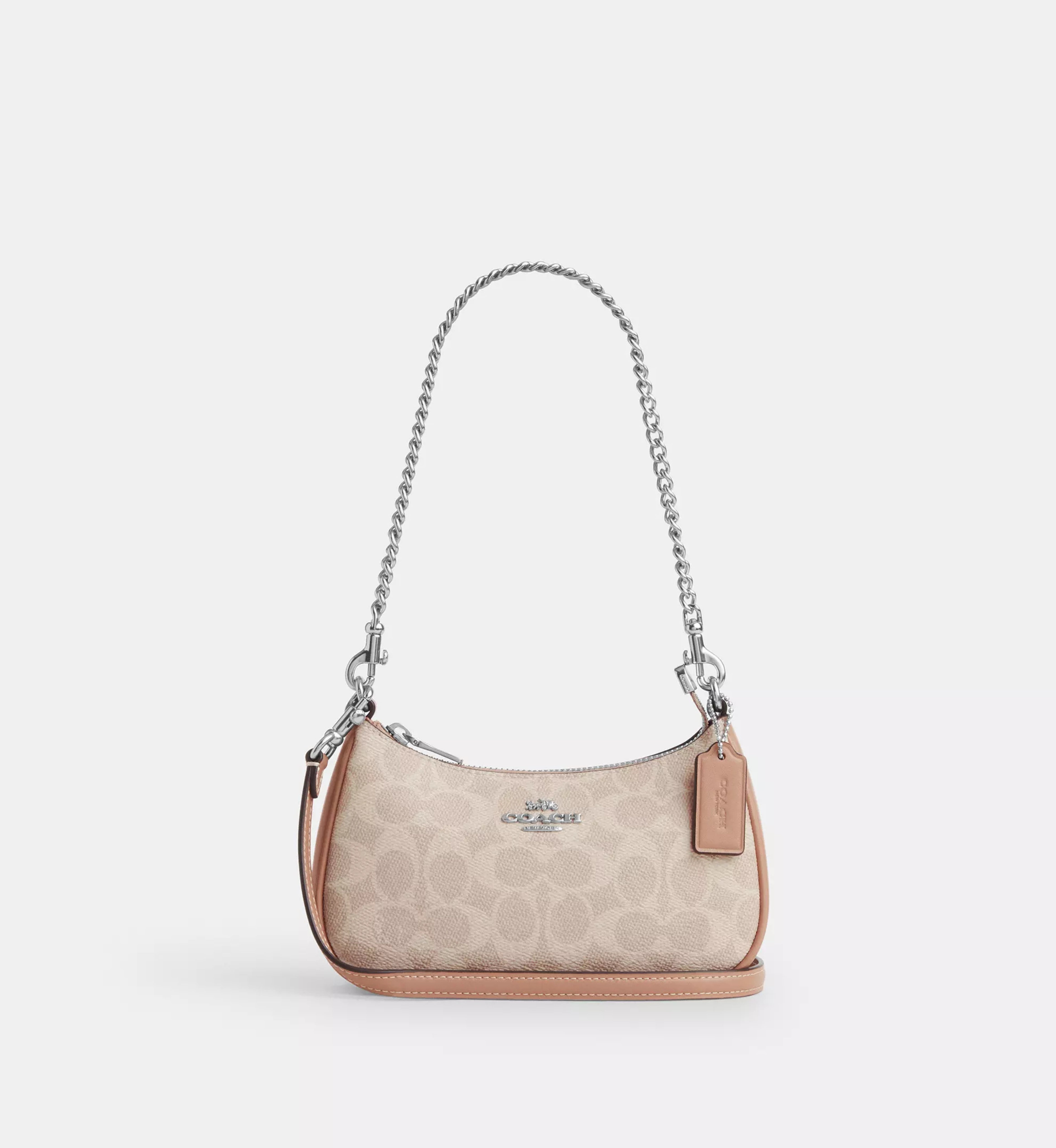 Coach Teri Mini Crossbody Bag In Signature Canvas 'Signature Canvas Silver Sand Taupe'