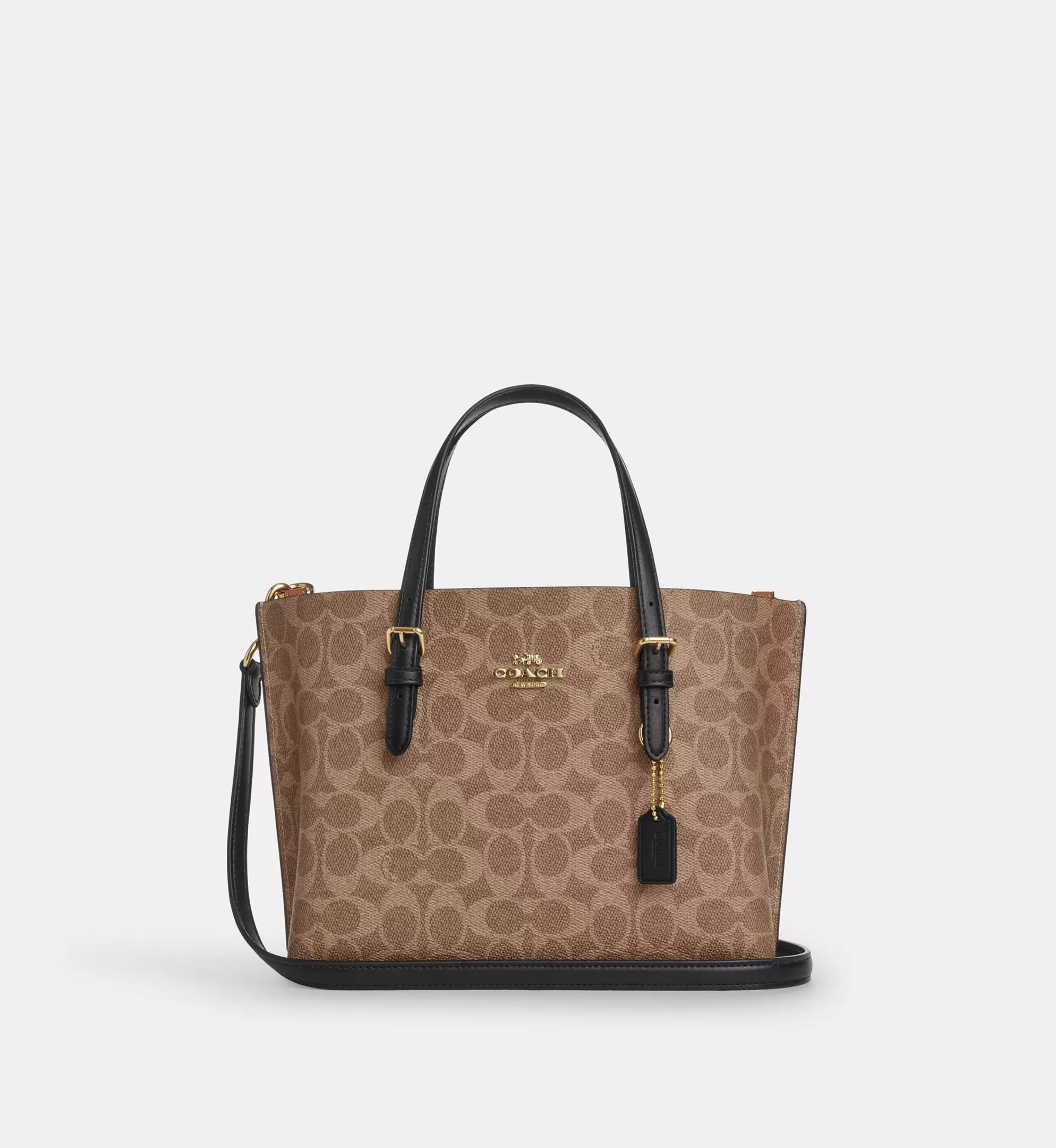 Coach Mollie Tote Bag 25 In Signature Canvas 'Signature Canvas Gold Tan Black'