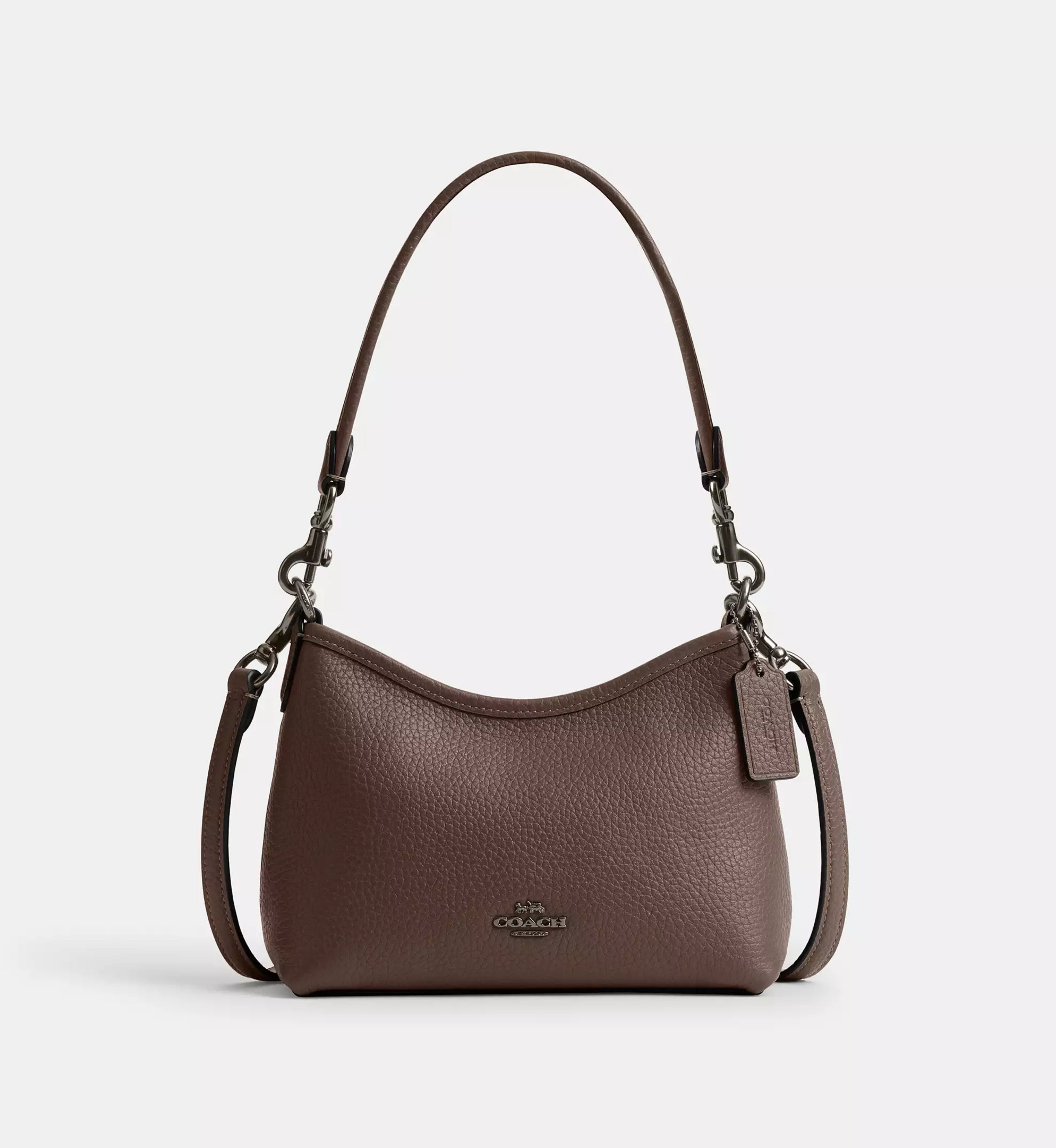 Coach Laurel Small Shoulder Bag 'Pebbled Leather Gunmetal Dark Stone'