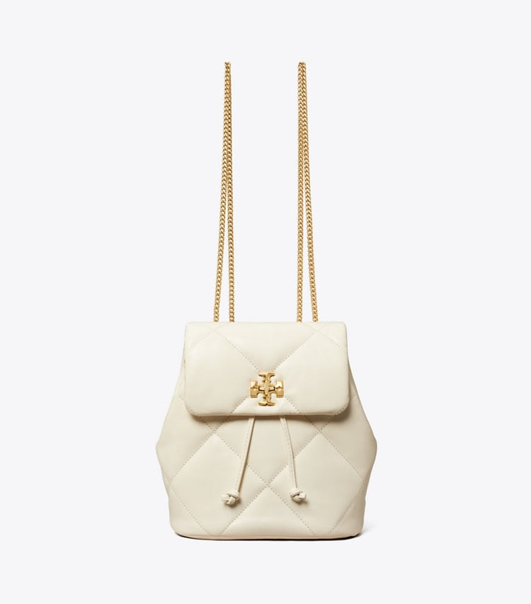 Tory Burch Mini Kira Diamond Quilt Backpack Warm White