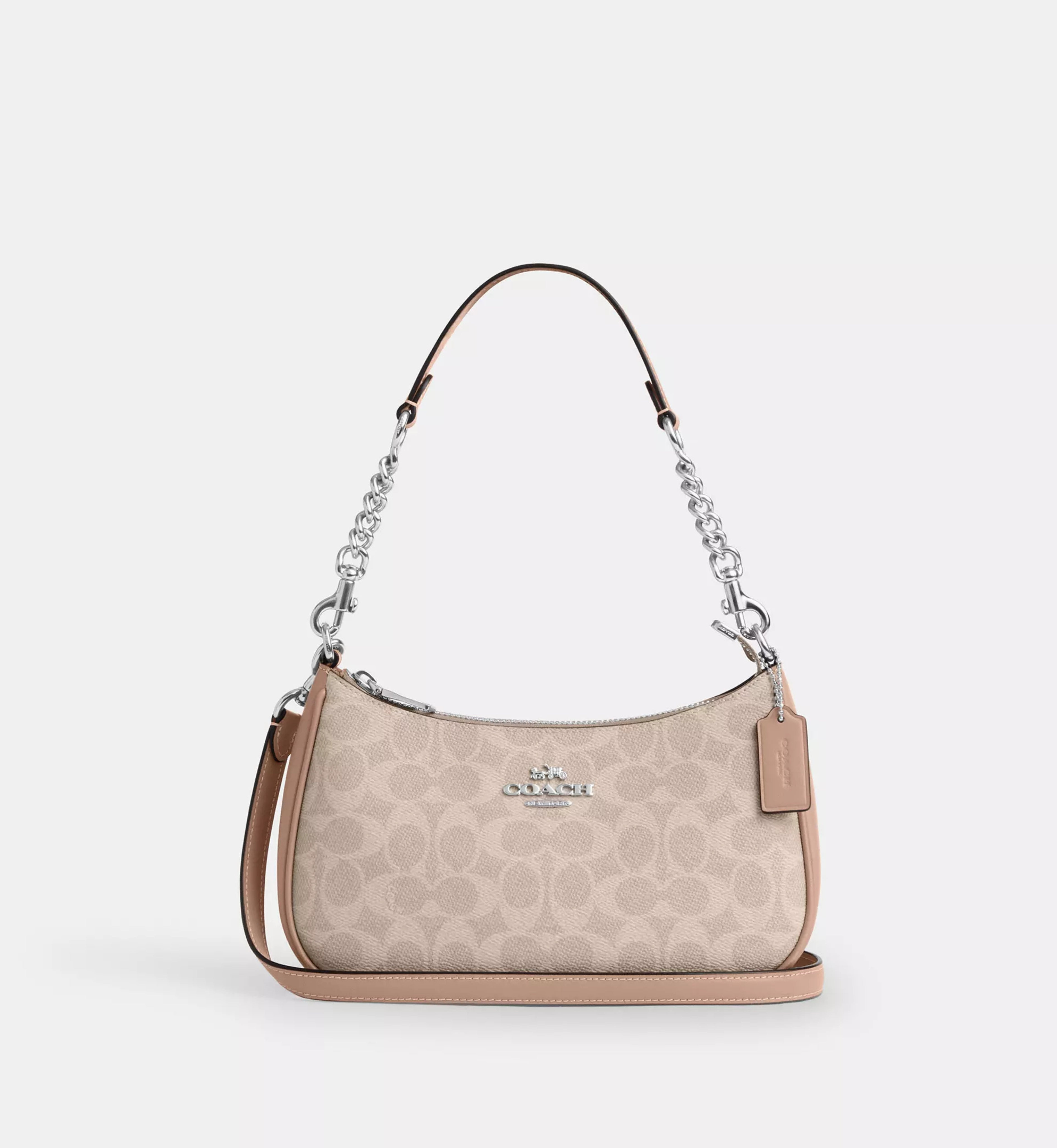 Coach Teri Shoulder Bag In Signature Canvas 'Signature Canvas Silver Sand Taupe'