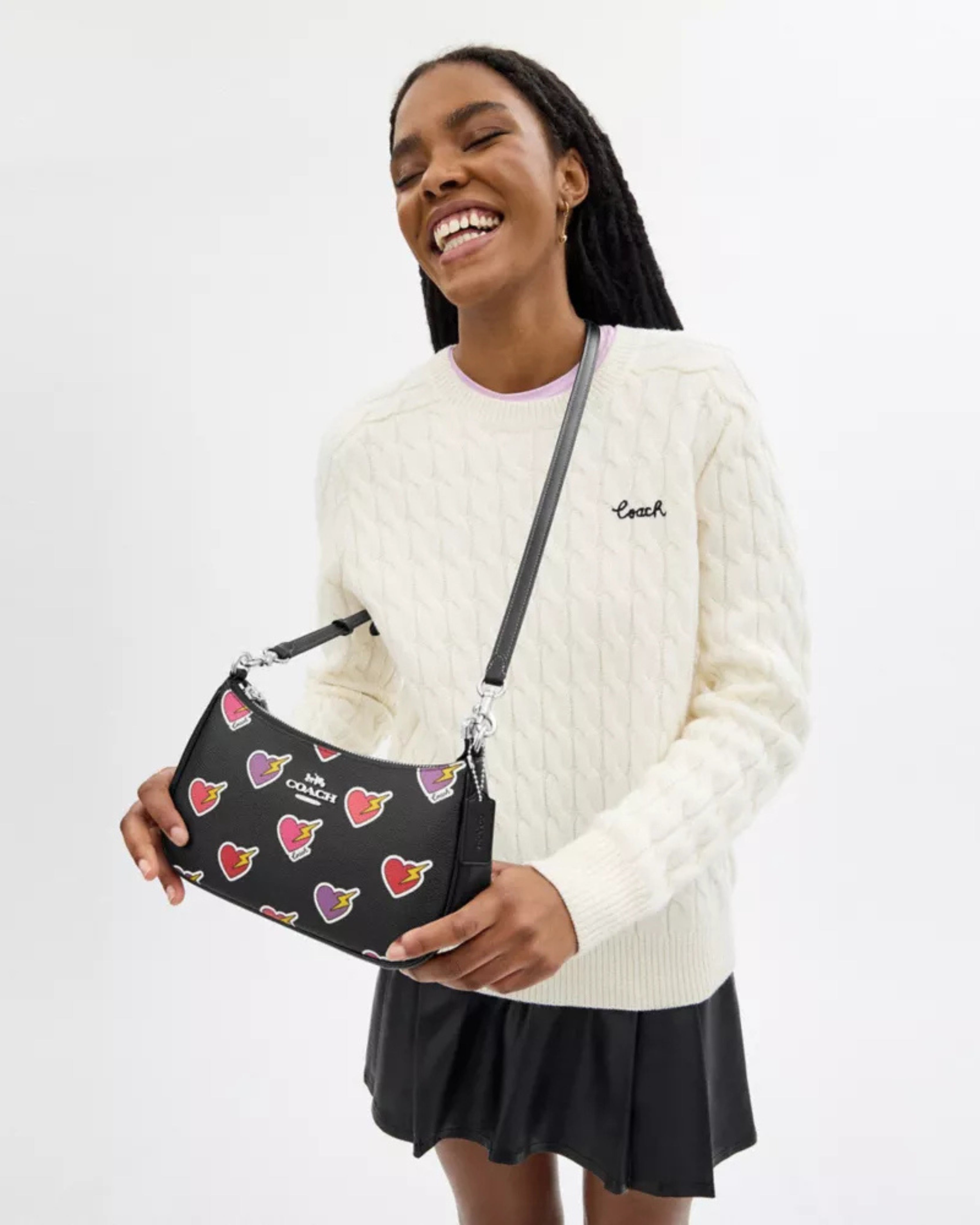 Coach Teri Shoulder Bag With 'Heart Bolt Print'