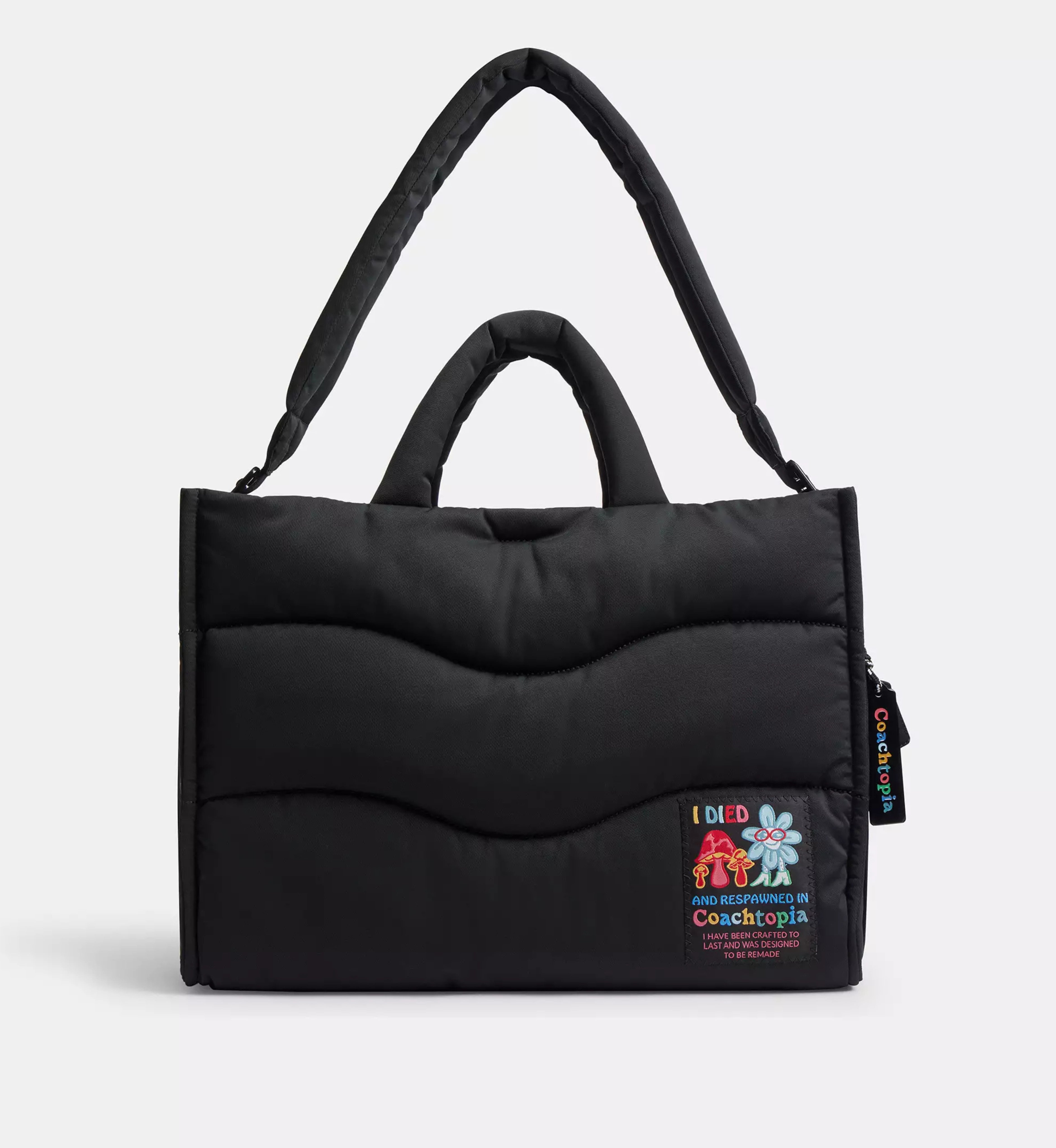 Coach Coachtopia Loop Tote With Wavy Quilting 'Recycled Polyester Black 2'