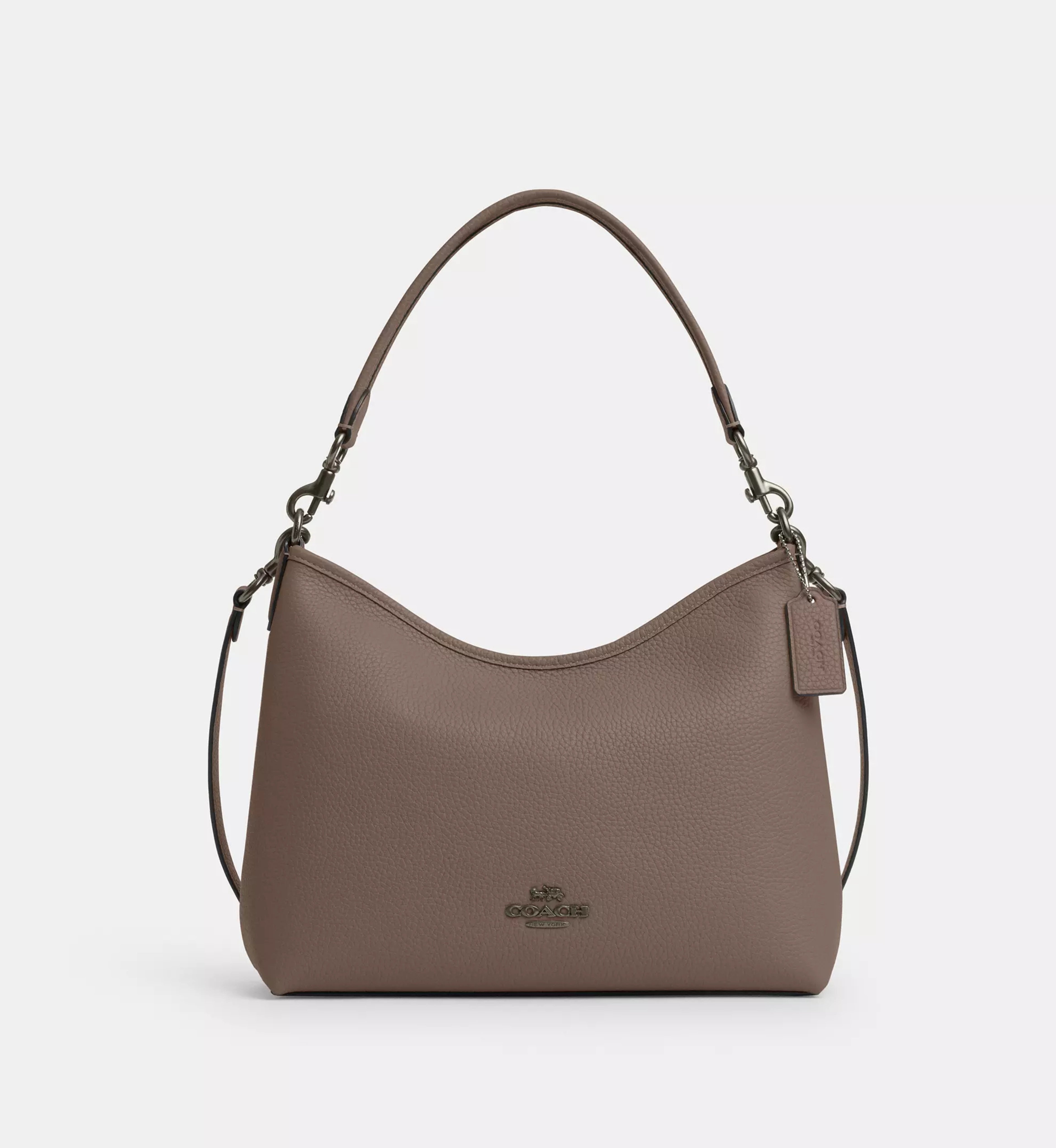 Coach Laurel Shoulder Bag 'Pebbled Leather Gunmetal Dark Stone'