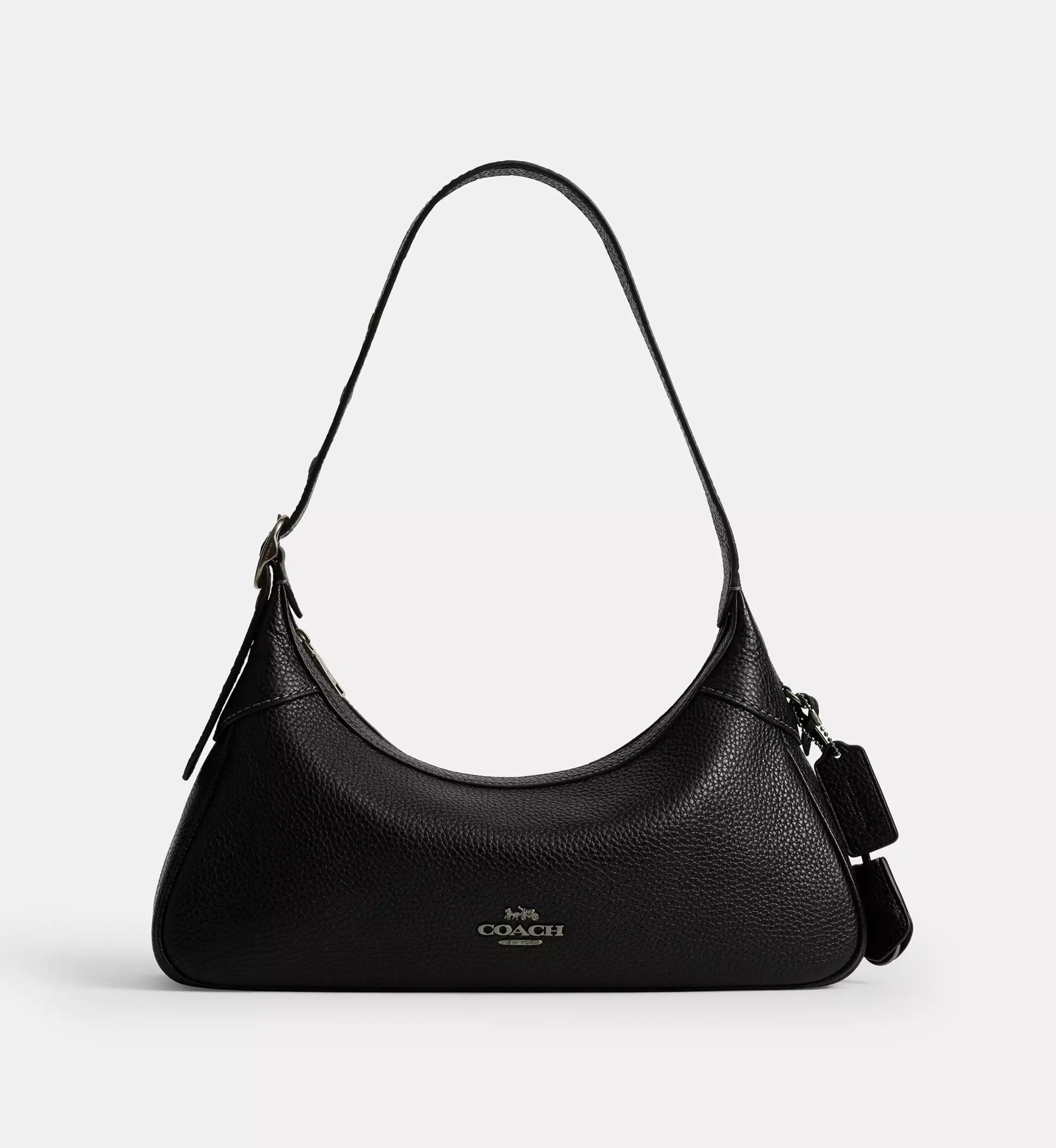 Coach Ella Small Shoulder Bag 'Pebbled Leather Gunmetal Black'