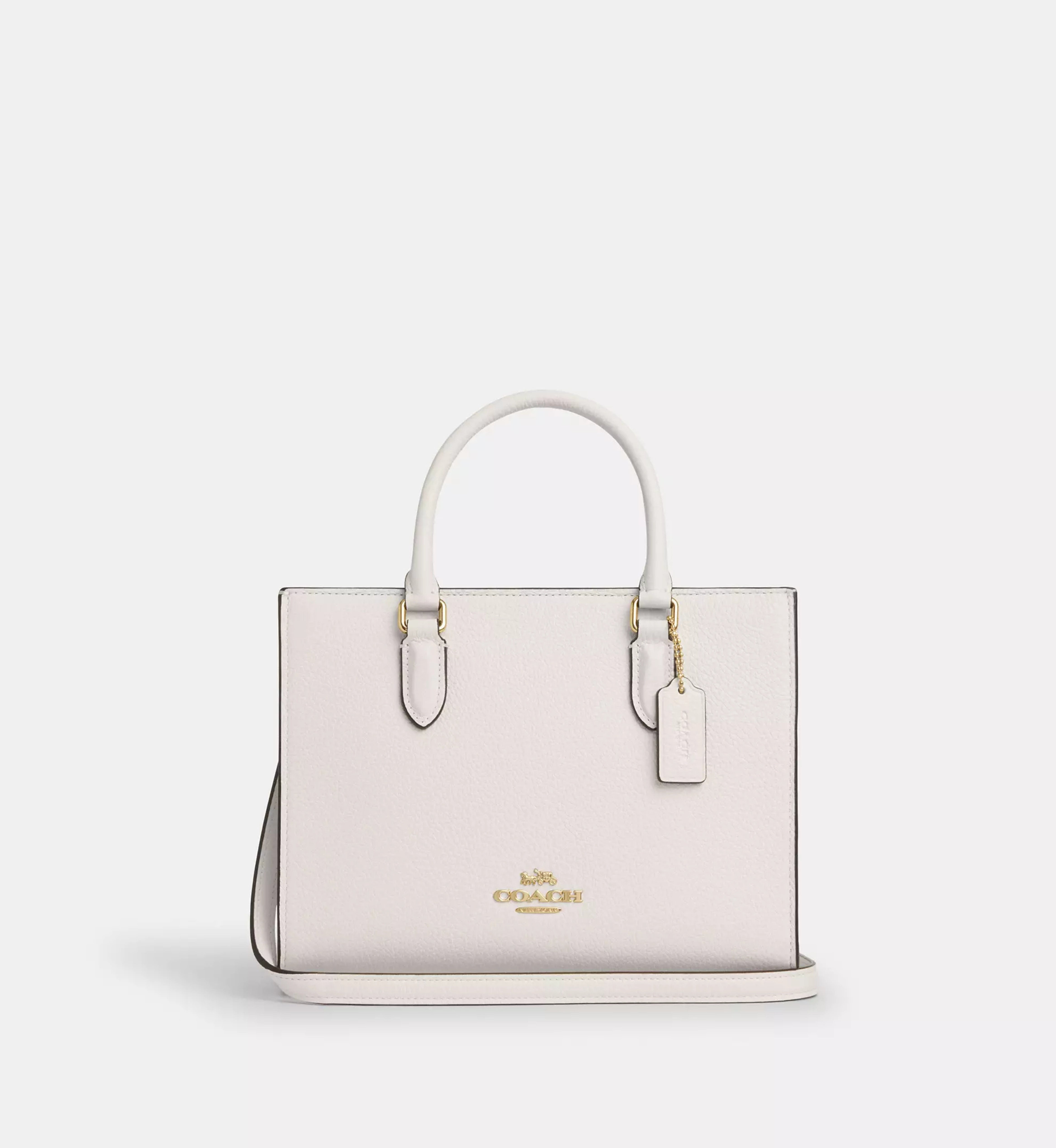 Coach Maggie Small Tote Bag 'Pebbled Leather Gold Chalk'