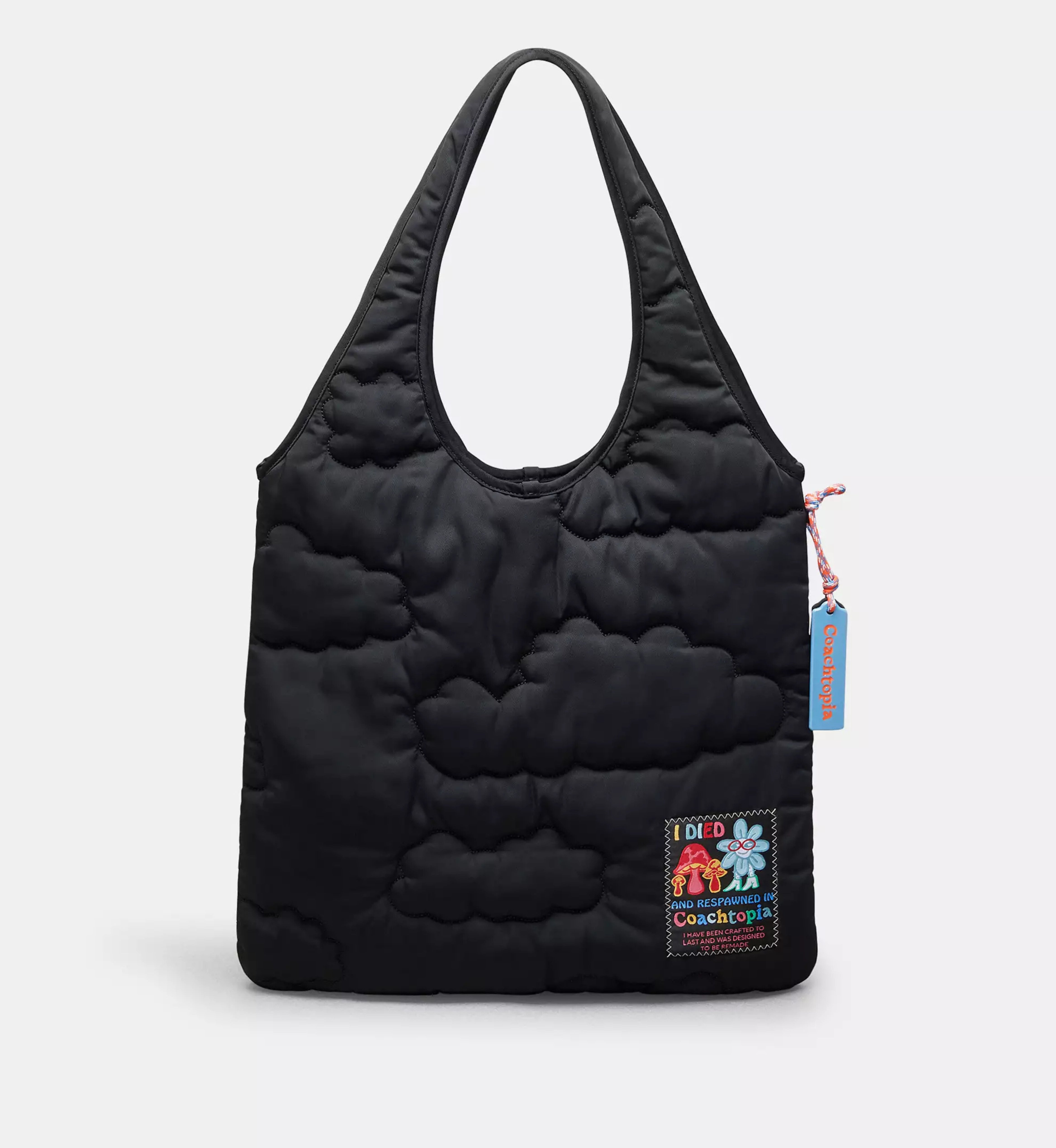 Coach Coachtopia Loop Flat Tote With Cloud Quilting 'Black'