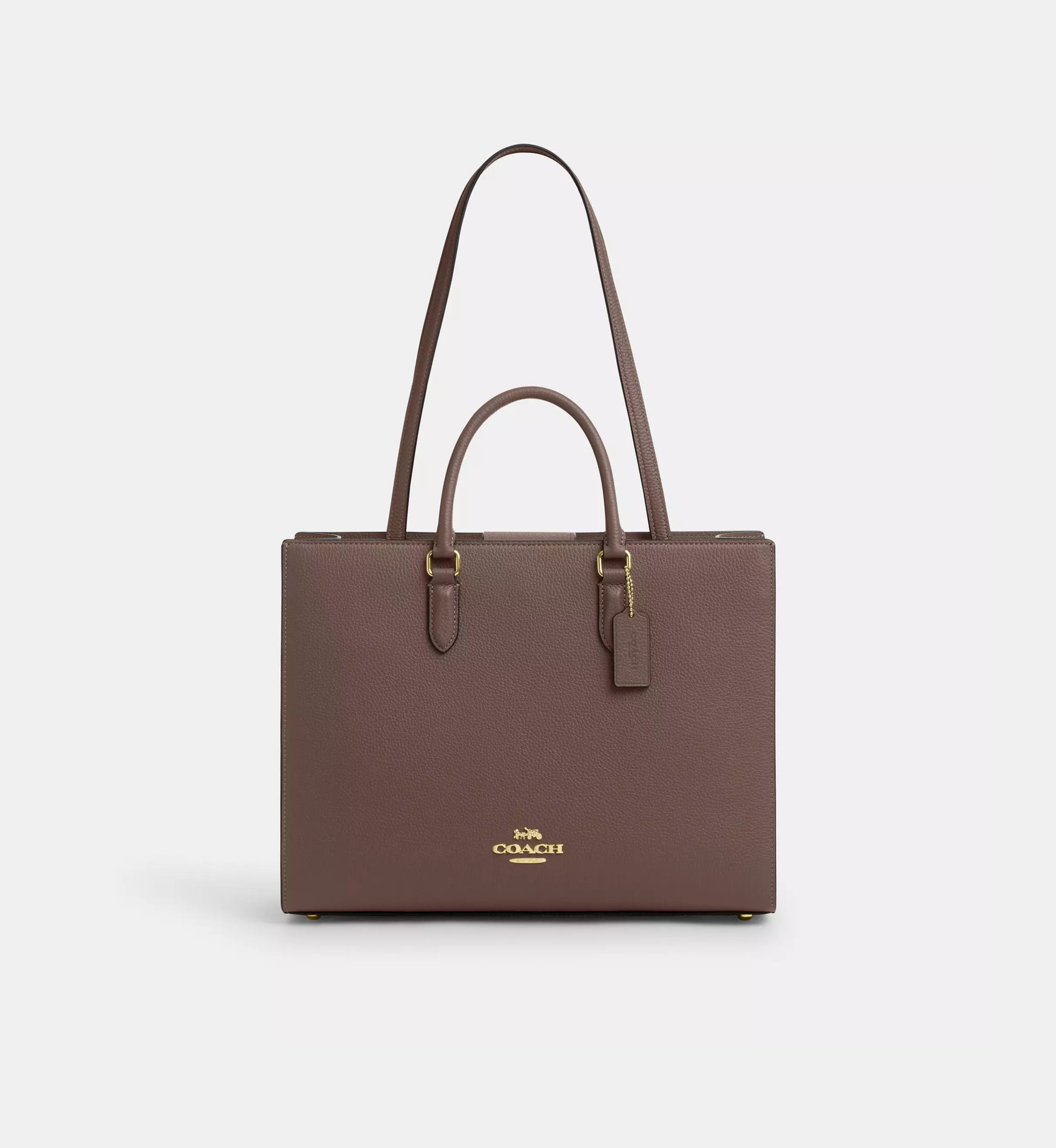 Coach Maggie Tote Bag 'Pebbled Leather Gold Dark Stone'