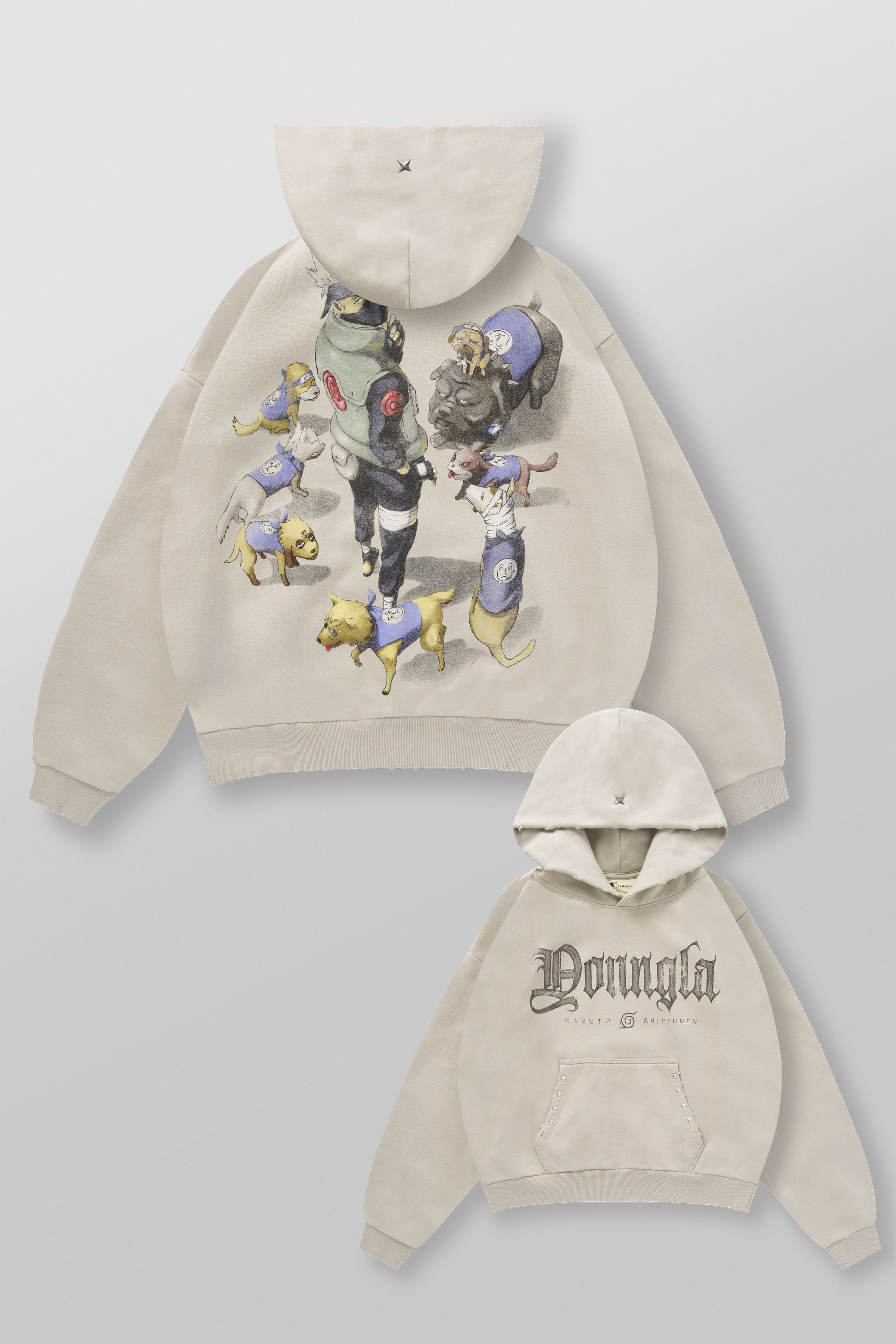 YoungLa 5083 - Naruto Stud Artwork Hoodies 'Kakashi'