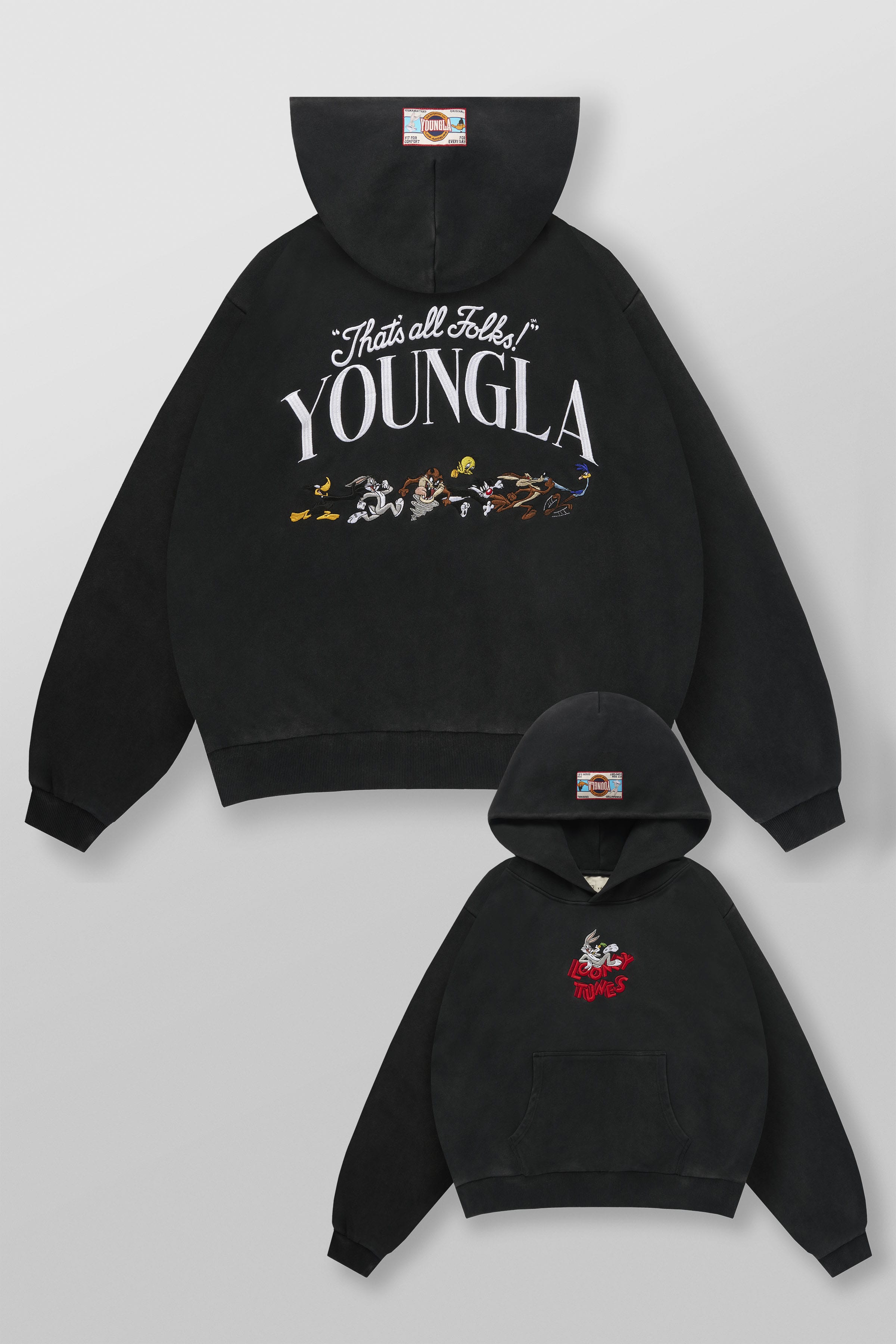 Young La 5114 - Looney Tunes Embroidered Hoodies 'Last Run'