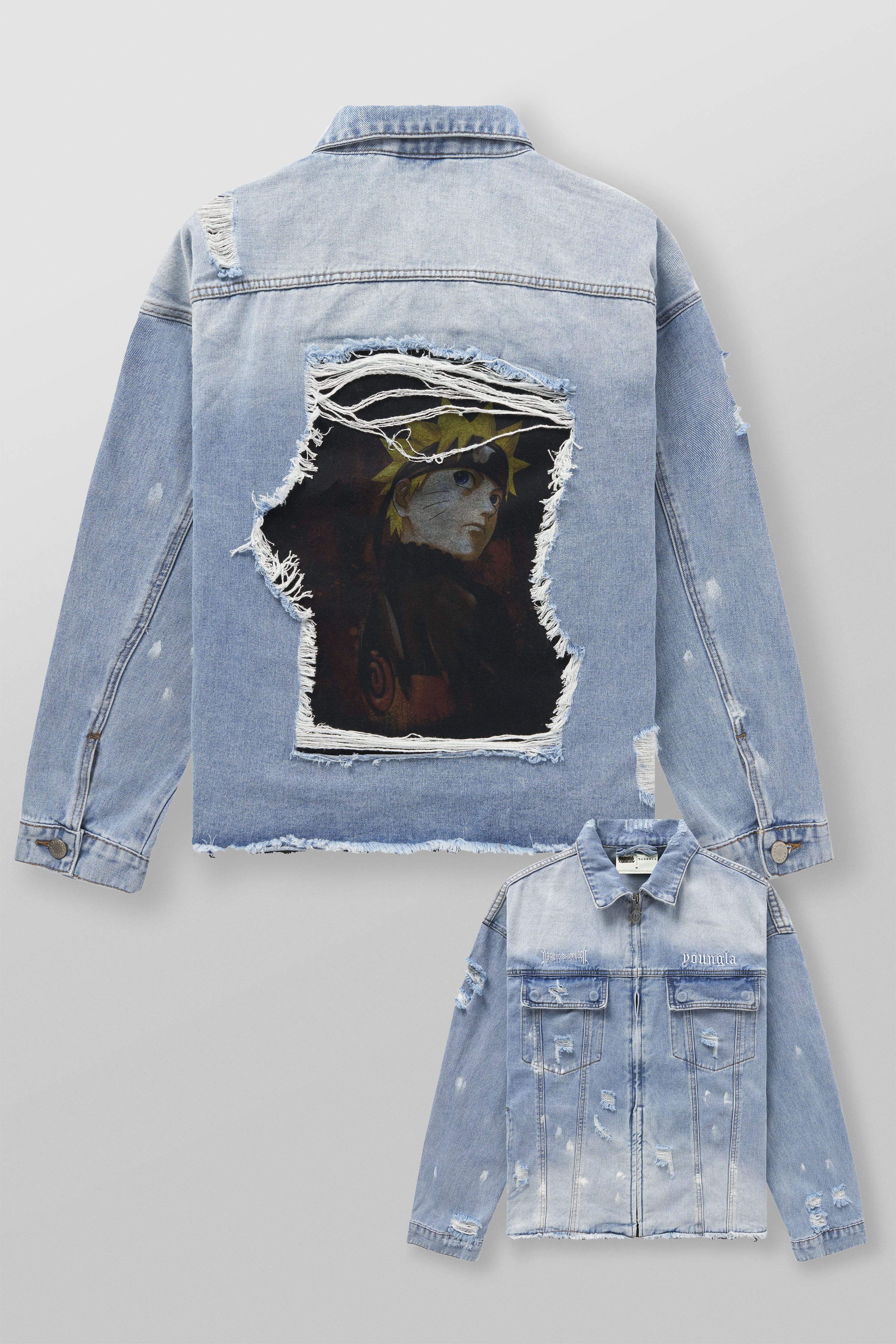 YoungLa 5133 - Naruto Distressed Denim Jackets 'Jinchuriki'