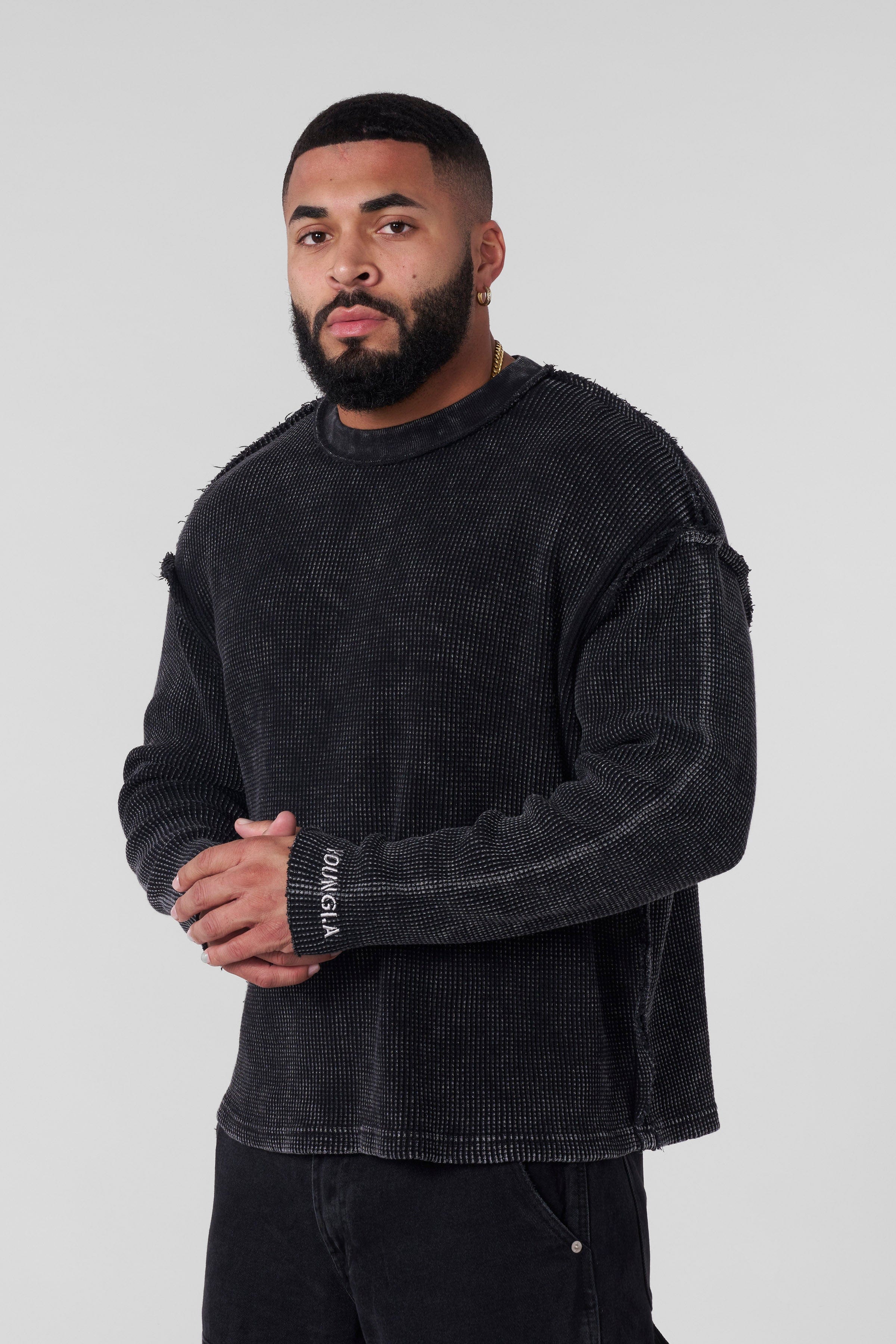 Young La 5158 - Deconstructed Stencil Thermal 'Black Wash'