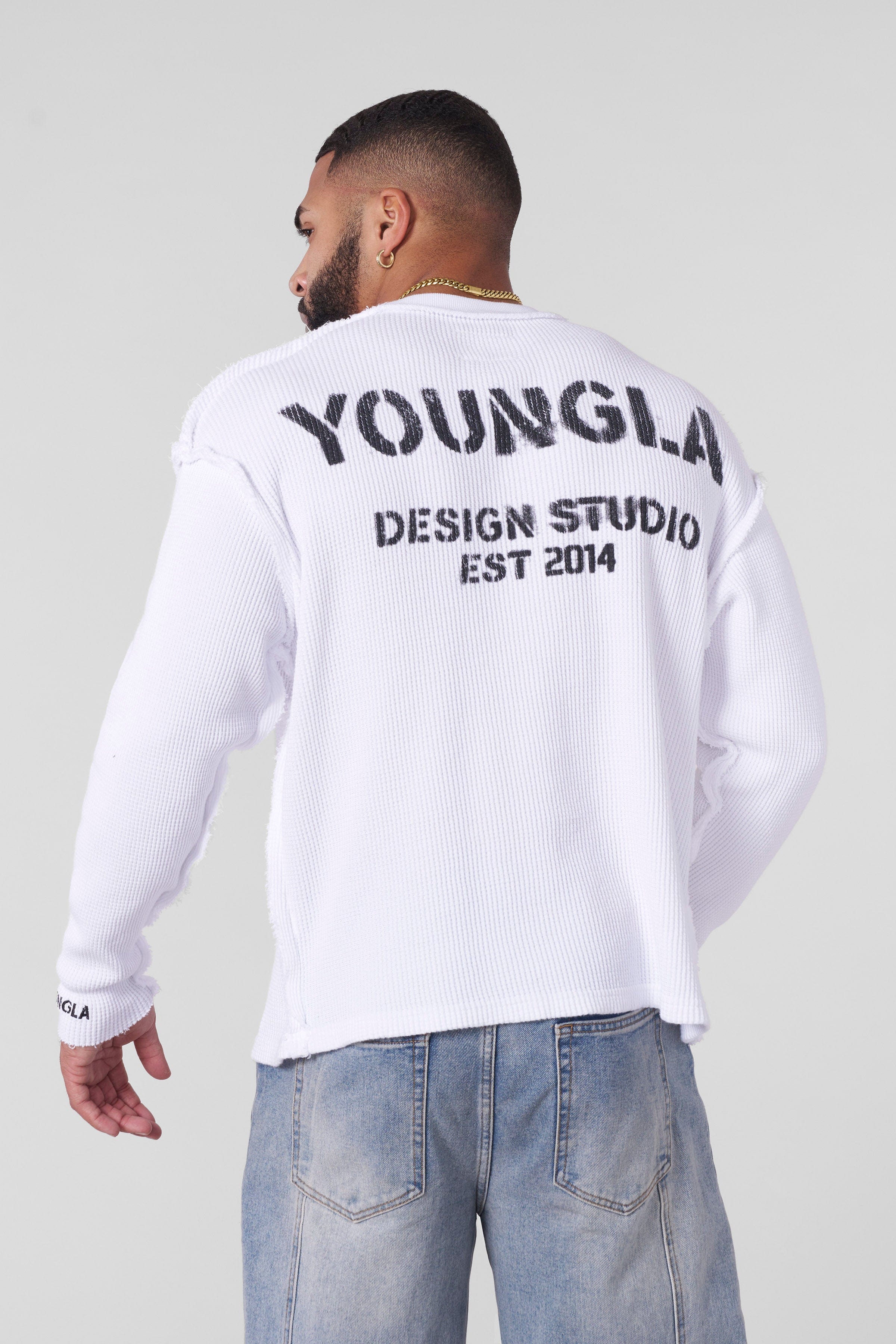 Young La 5158 - Deconstructed Stencil Thermal 'White'