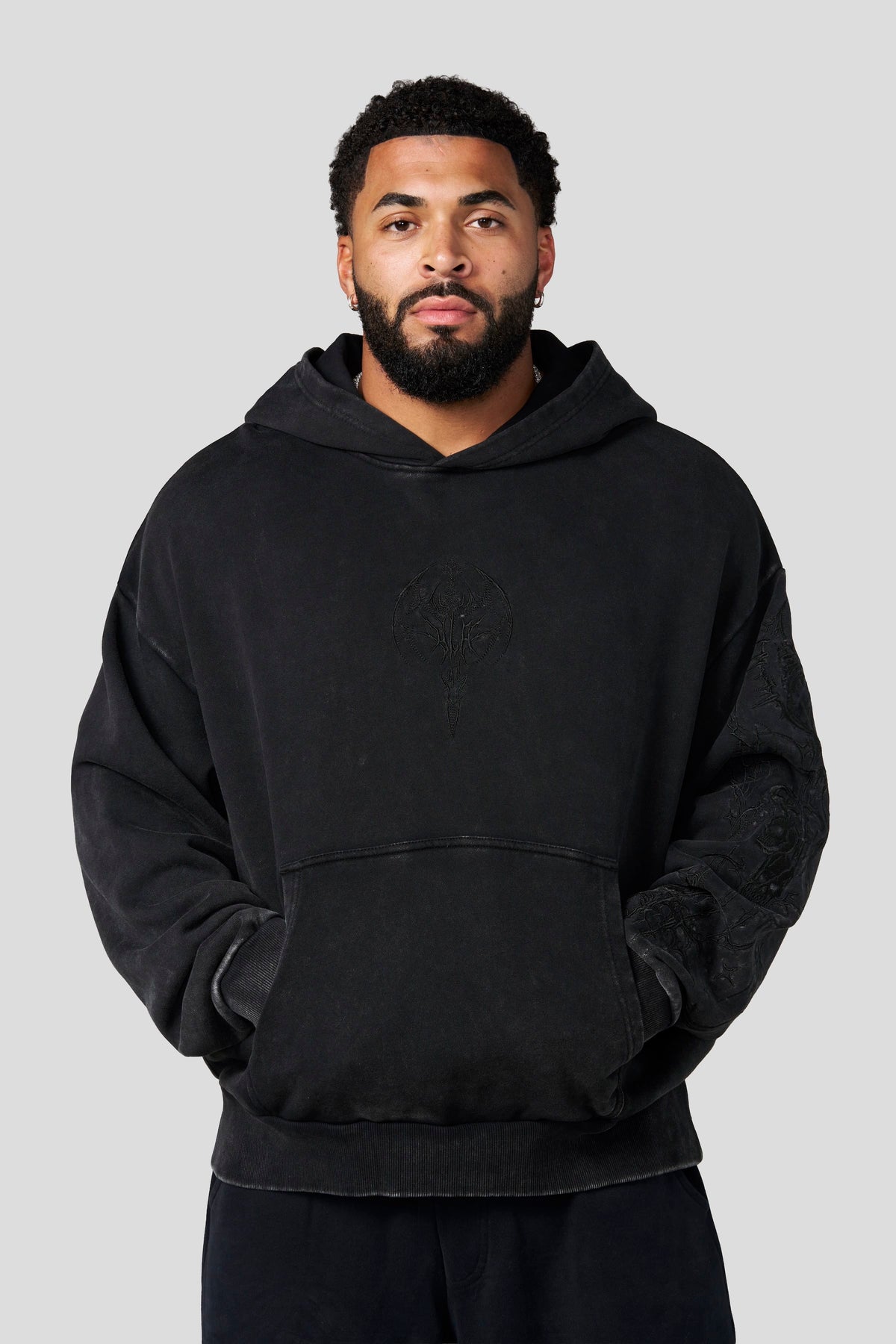 YoungLA 5234 - Sigil Crest Hoodies 'Black Wash'