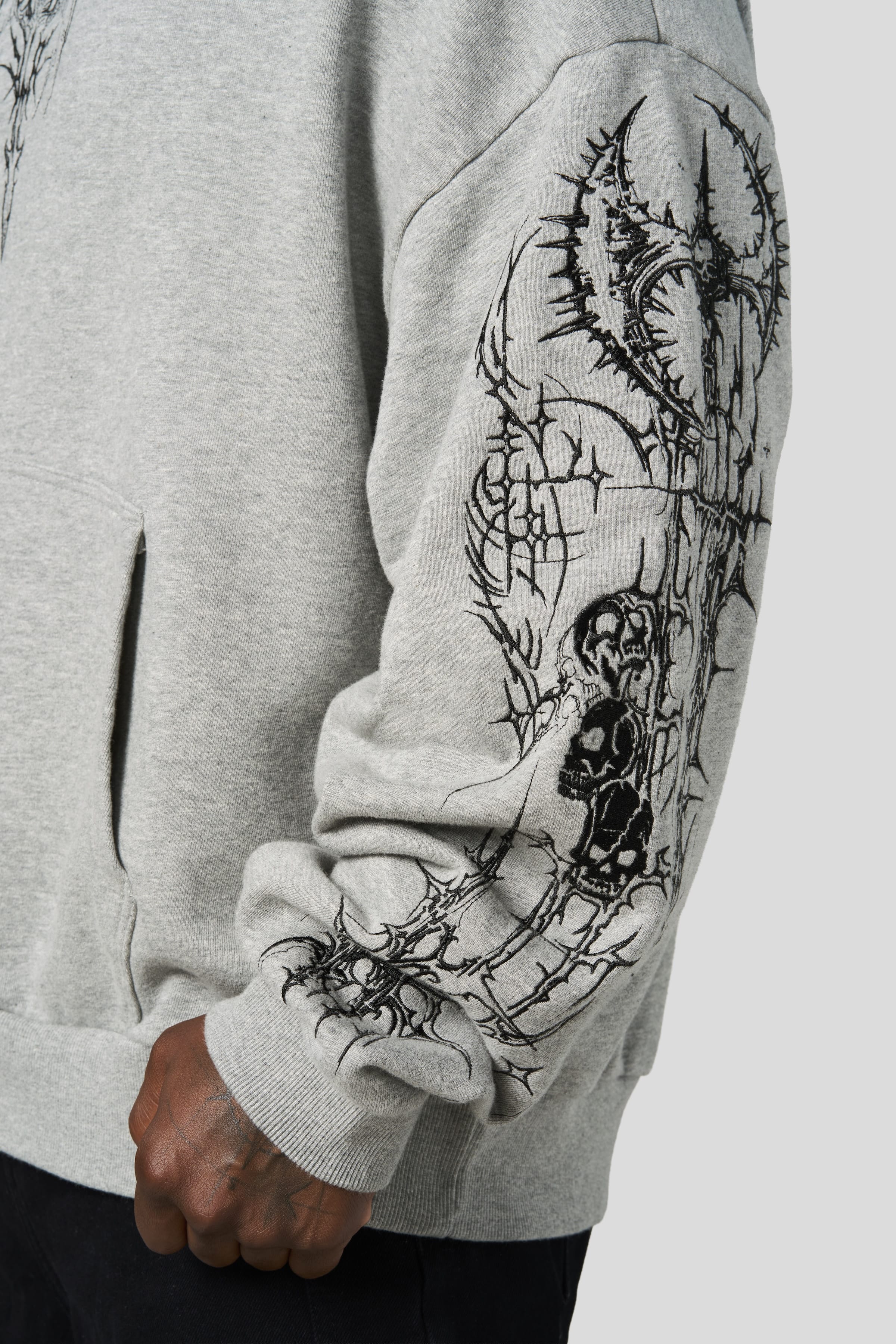 YoungLA 5234 - Sigil Crest Hoodies 'Heather Grey'