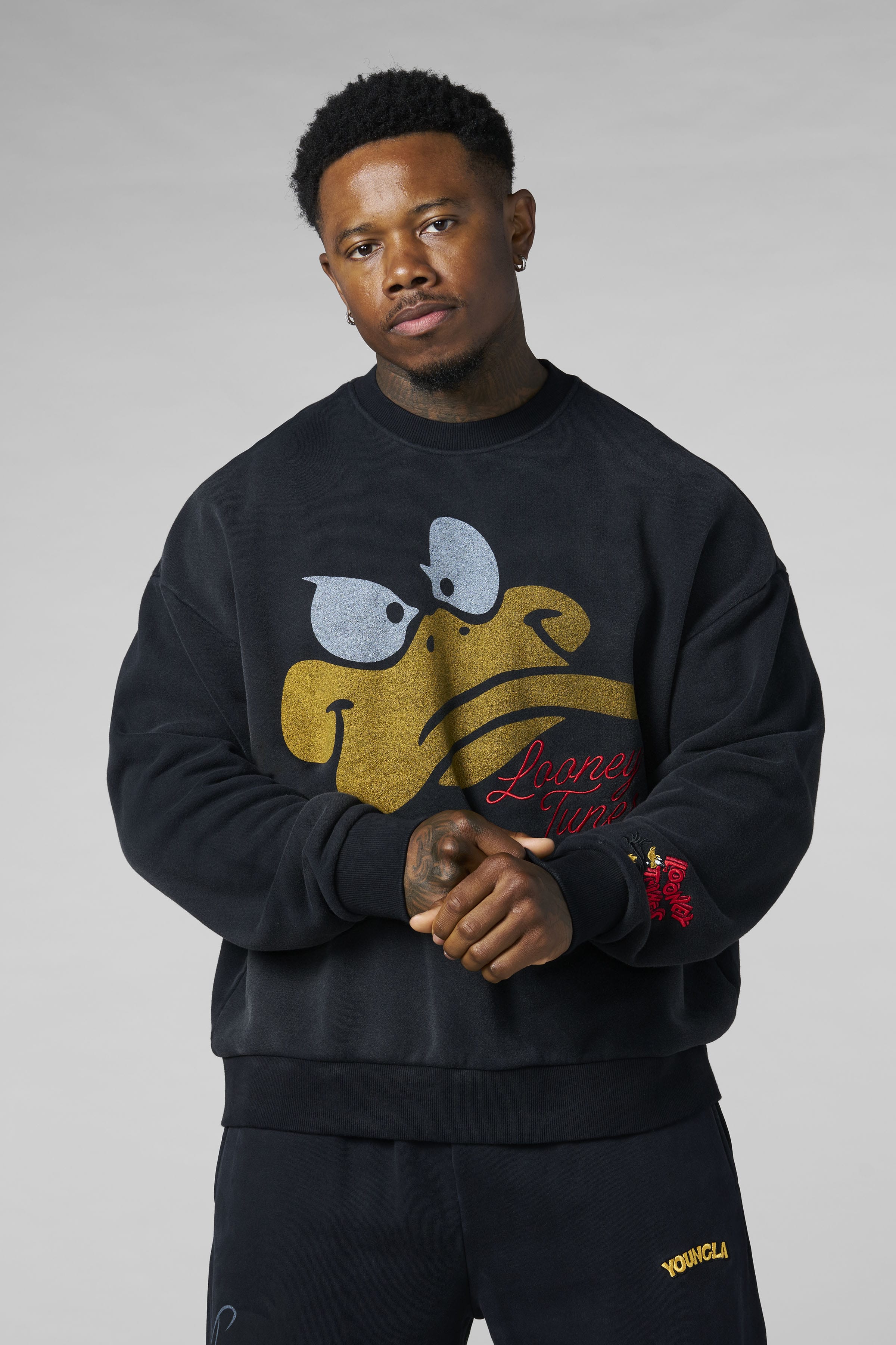 Young La 5255 - Looney Tunes Face Crewnecks 'Daffy F'
