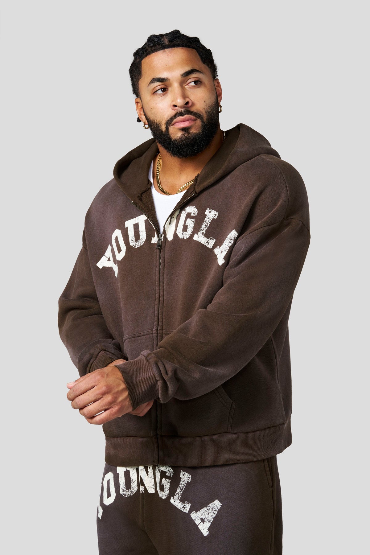 YoungLA 5268 - Arc Collection - Zip-Up 'Brown Wash'