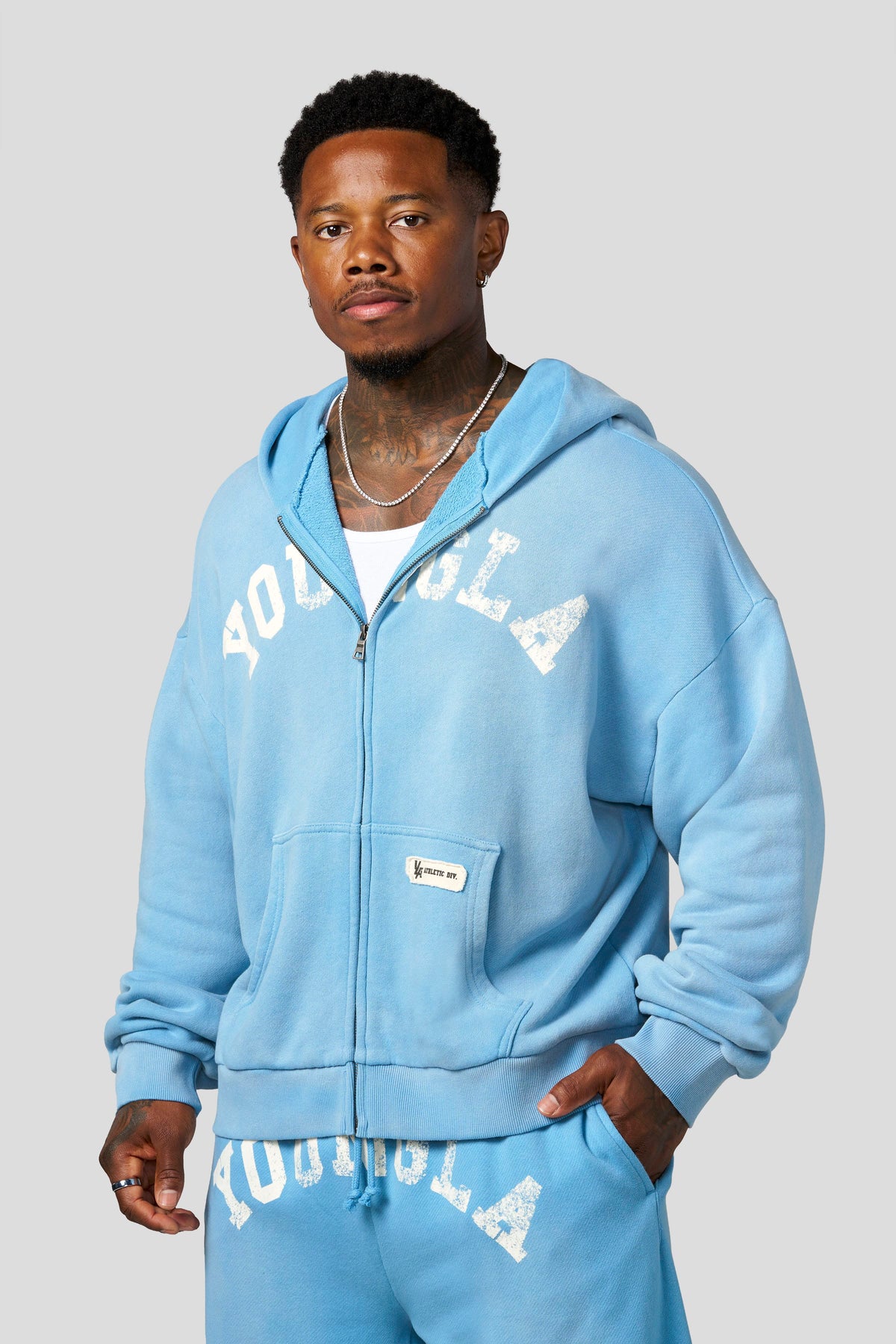 YoungLA 5268 - Arc Collection - Zip-Up 'Sky Blue Wash'