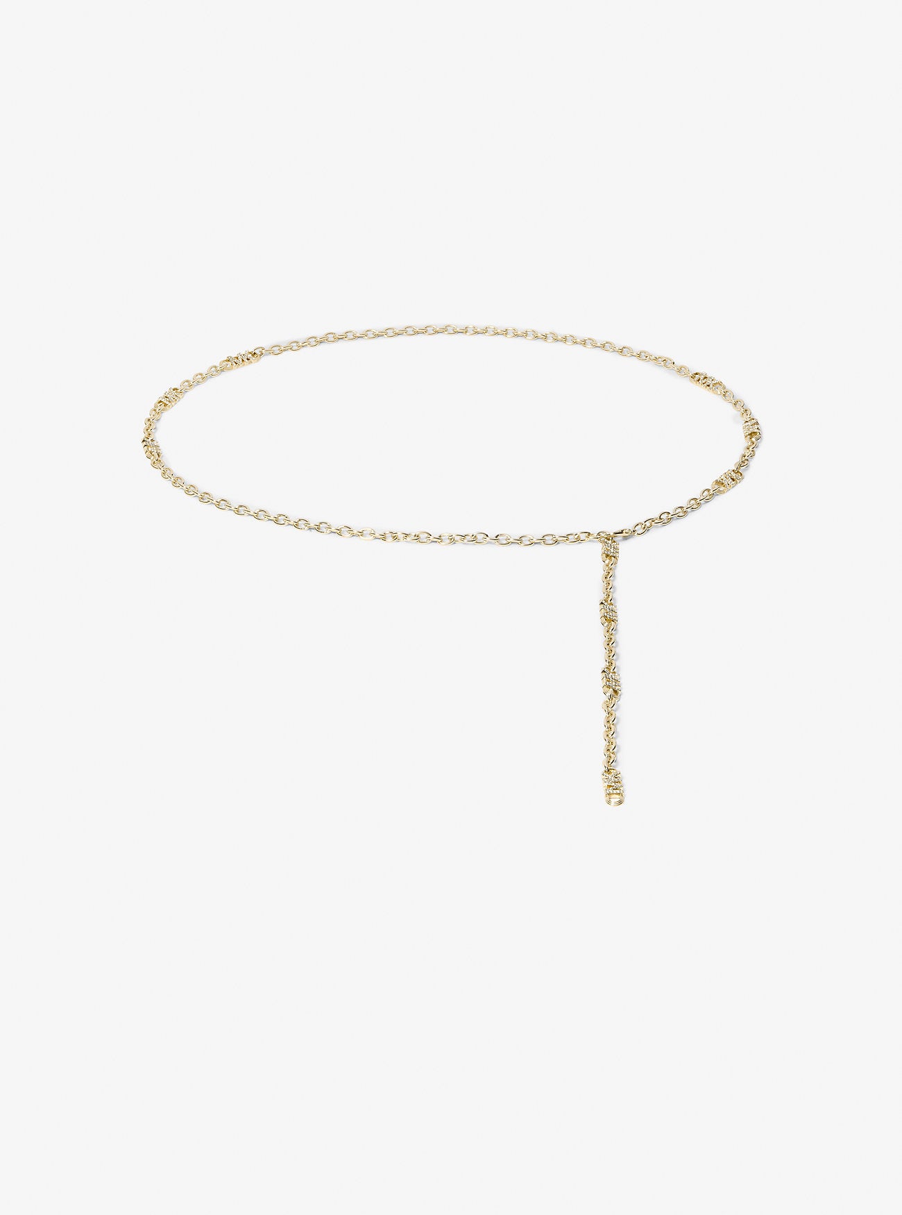 Embellished Chain-Link Belt PALE GOLD