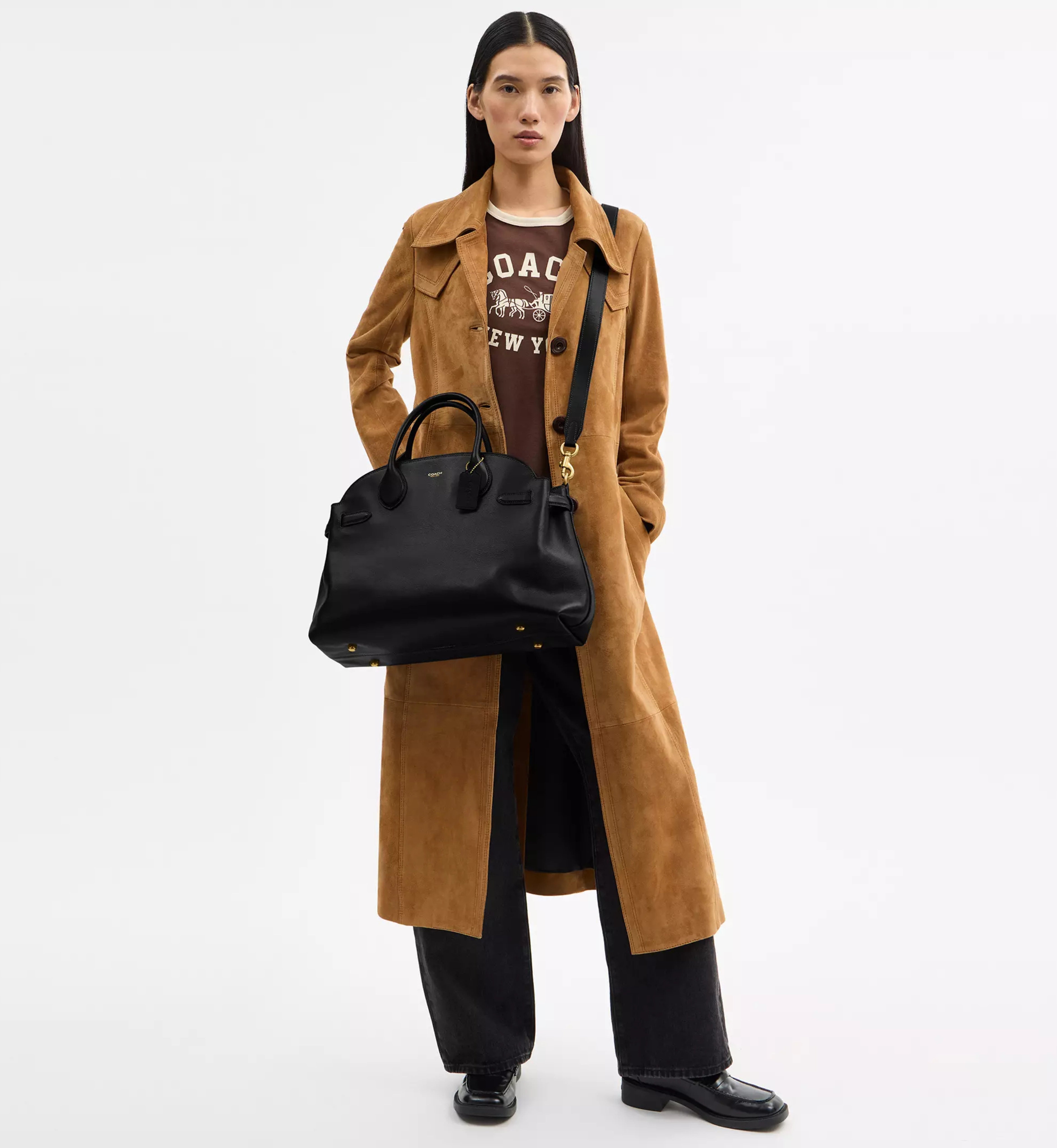 Coach Soft Empire Carryall Bag 40 'Smooth Leather Brass Black'