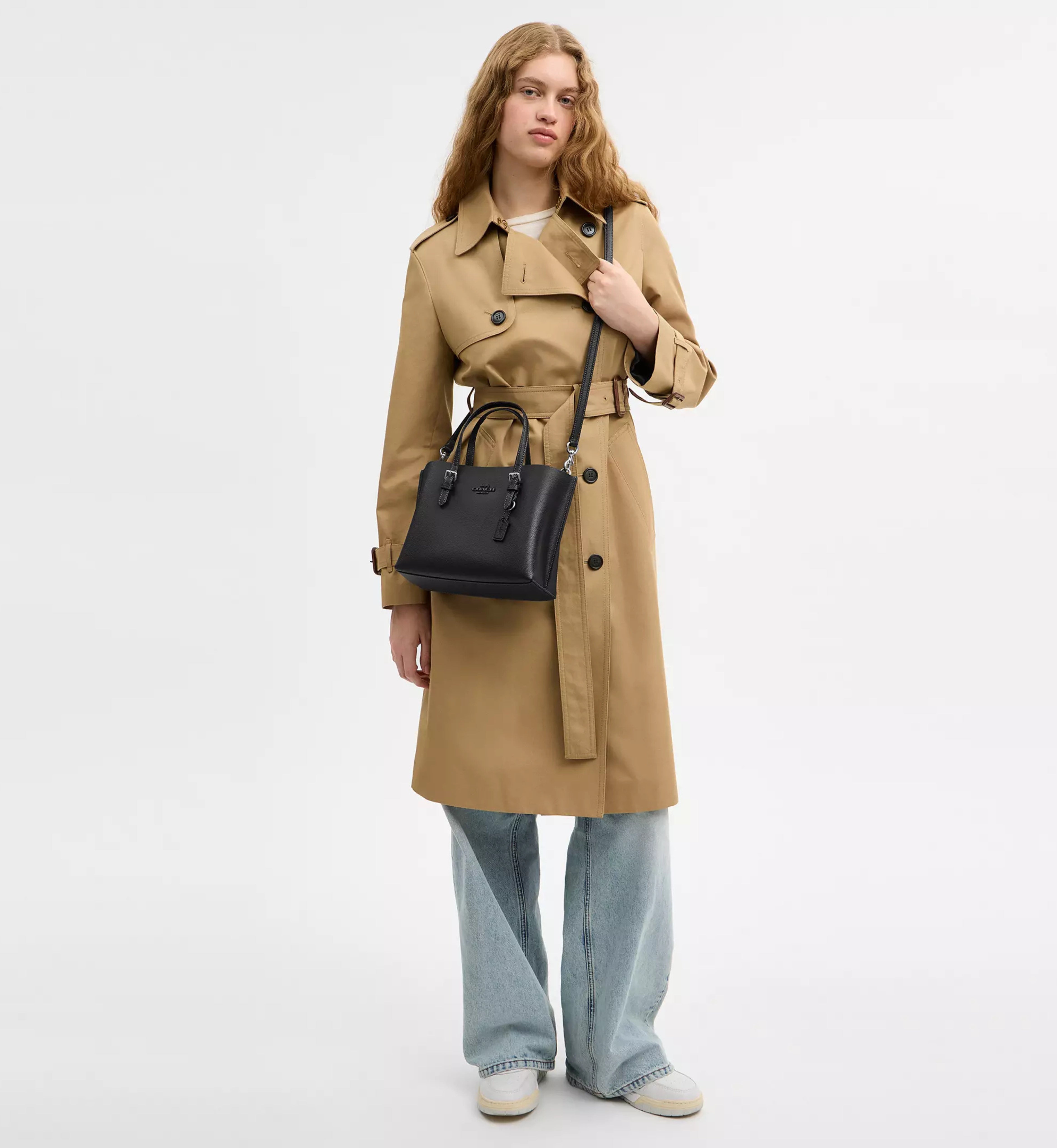 Coach Mollie Tote Bag 25 'Leather Silver Black'