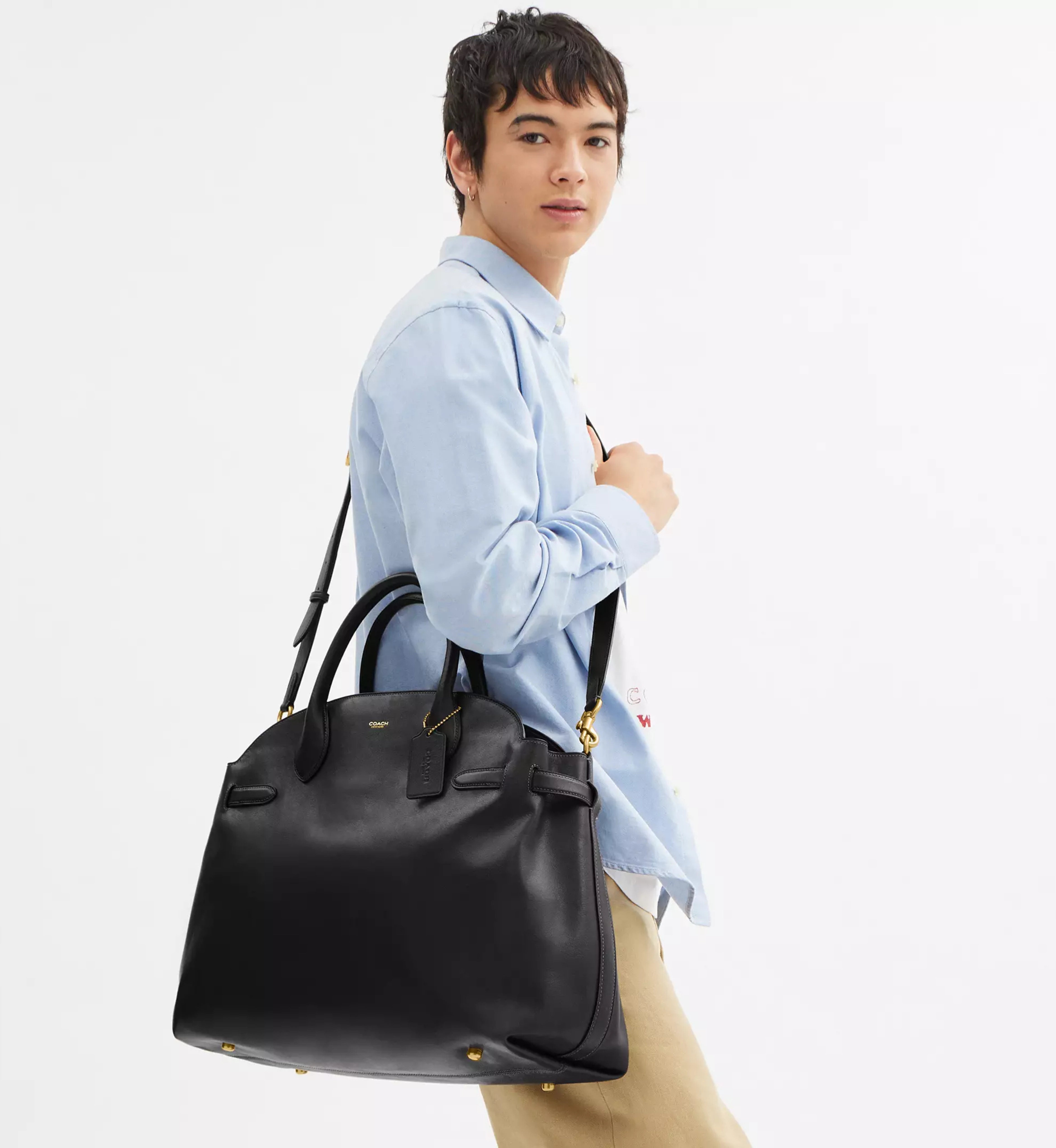 Coach Soft Empire Carryall Bag 48 'Smooth Leather Brass Black'