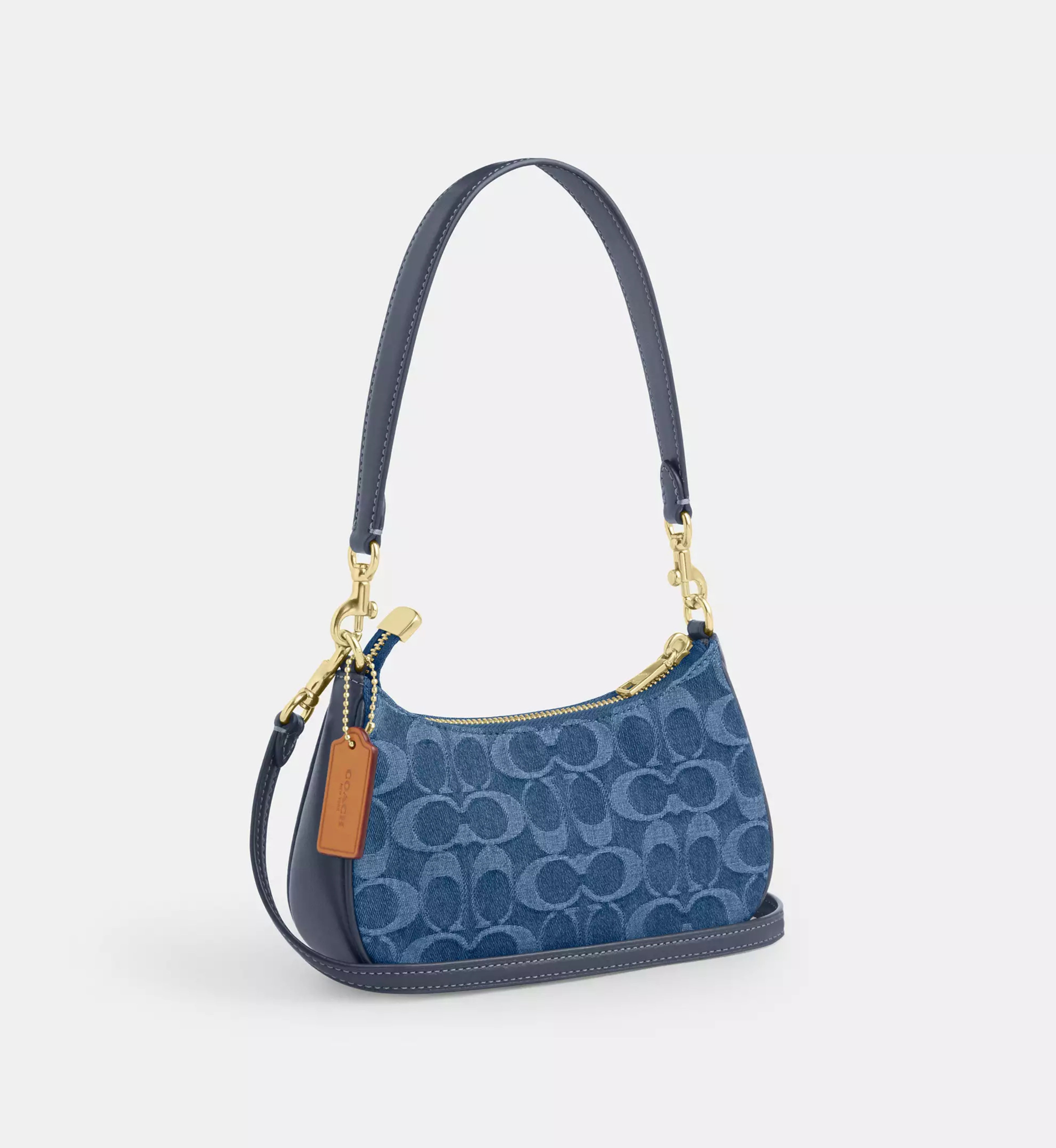 Coach Teri Shoulder Bag In Signature Denim 'Denim Gold Indigo'