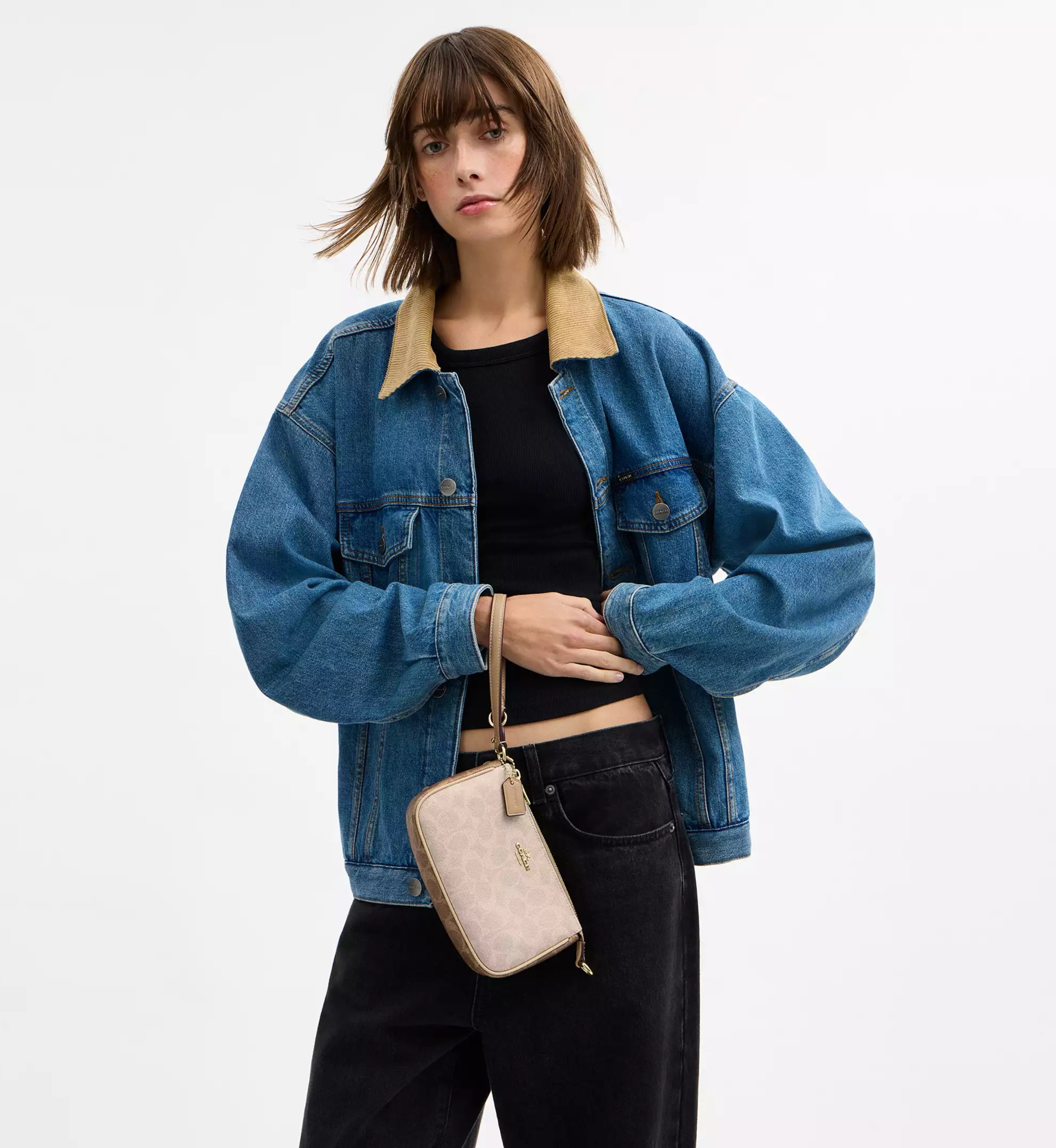 Nolita 19 In Blocked Signature Canvas 'Signature Canvas Gold Sand Tan'