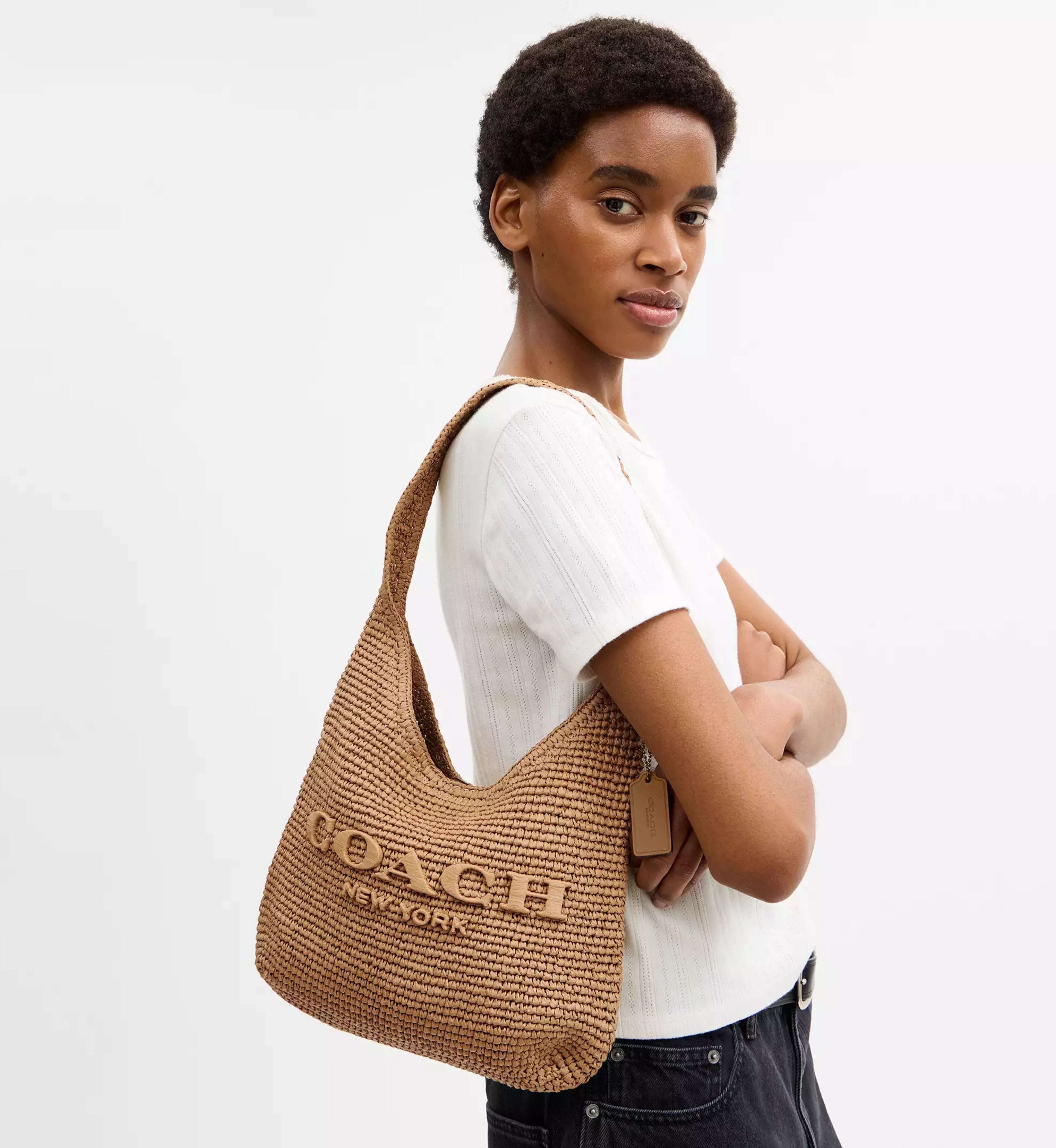 Coach Brooklyn Shoulder Bag 28 'Straw Brass Natural'