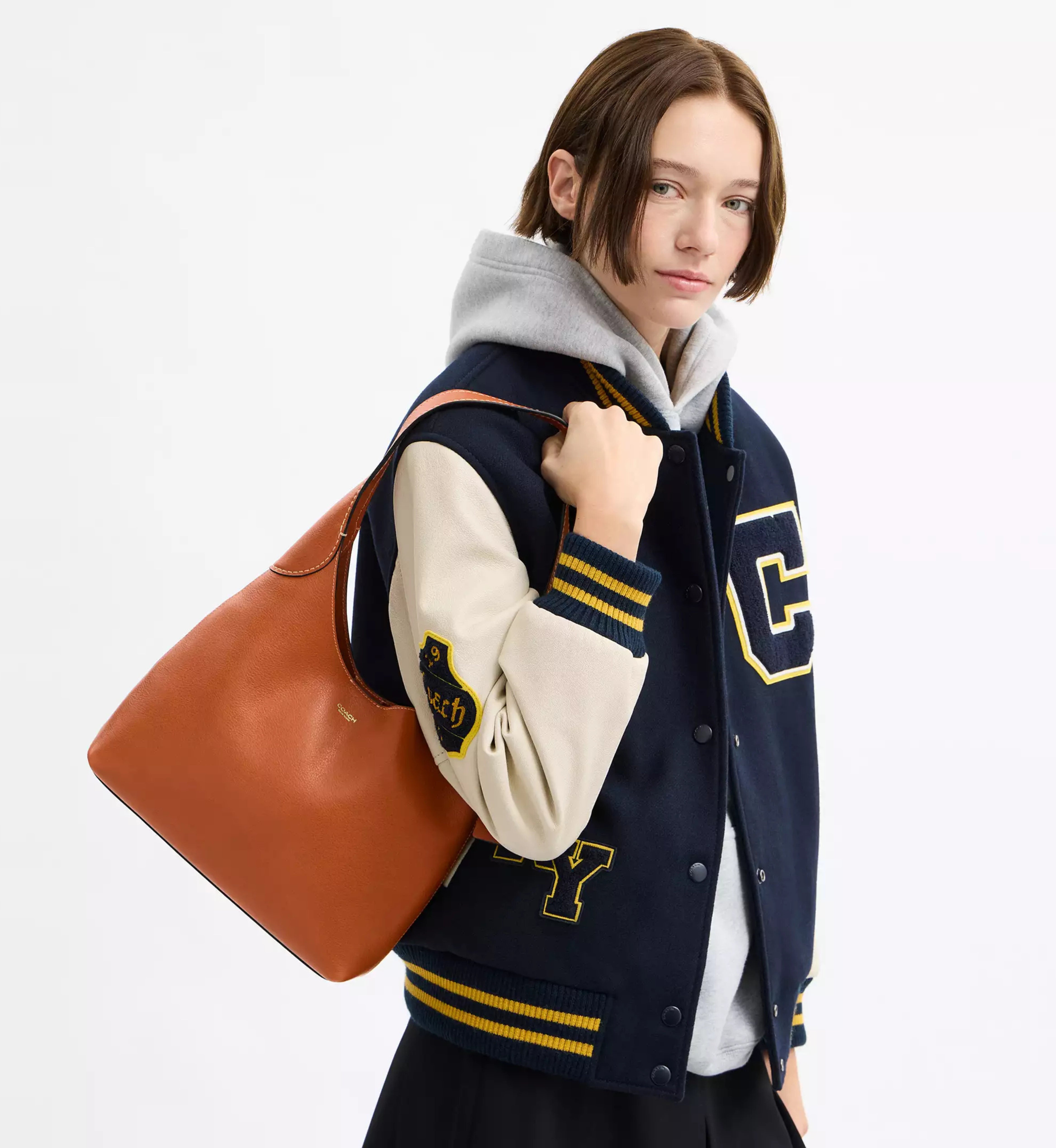 Coach Brooklyn Shoulder Bag 28 'Natural Grain Leather Brass Toffee'