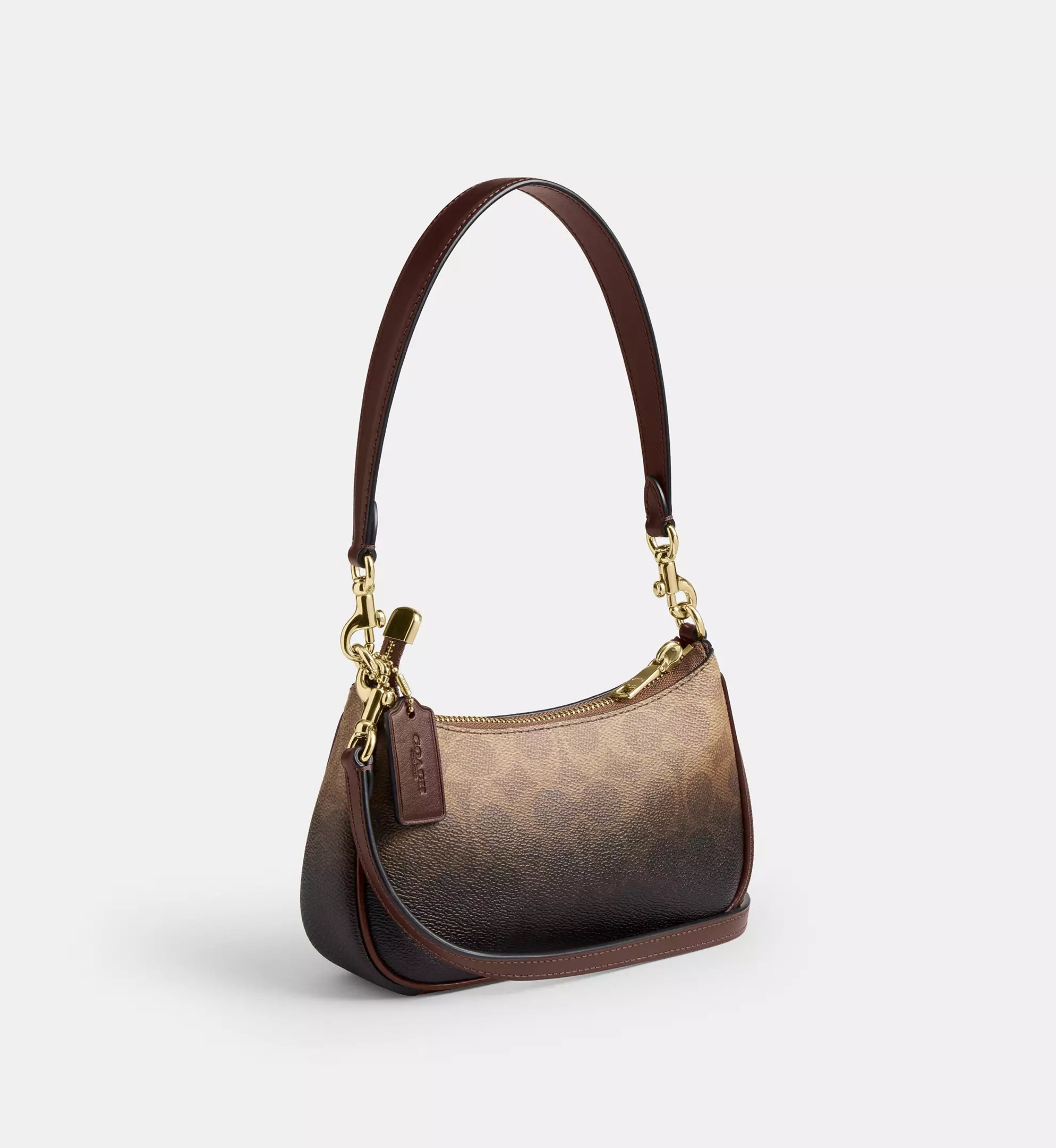 Coach Teri Mini Crossbody Bag In Ombre Signature Canvas 'Signature Canvas Gold Brown'