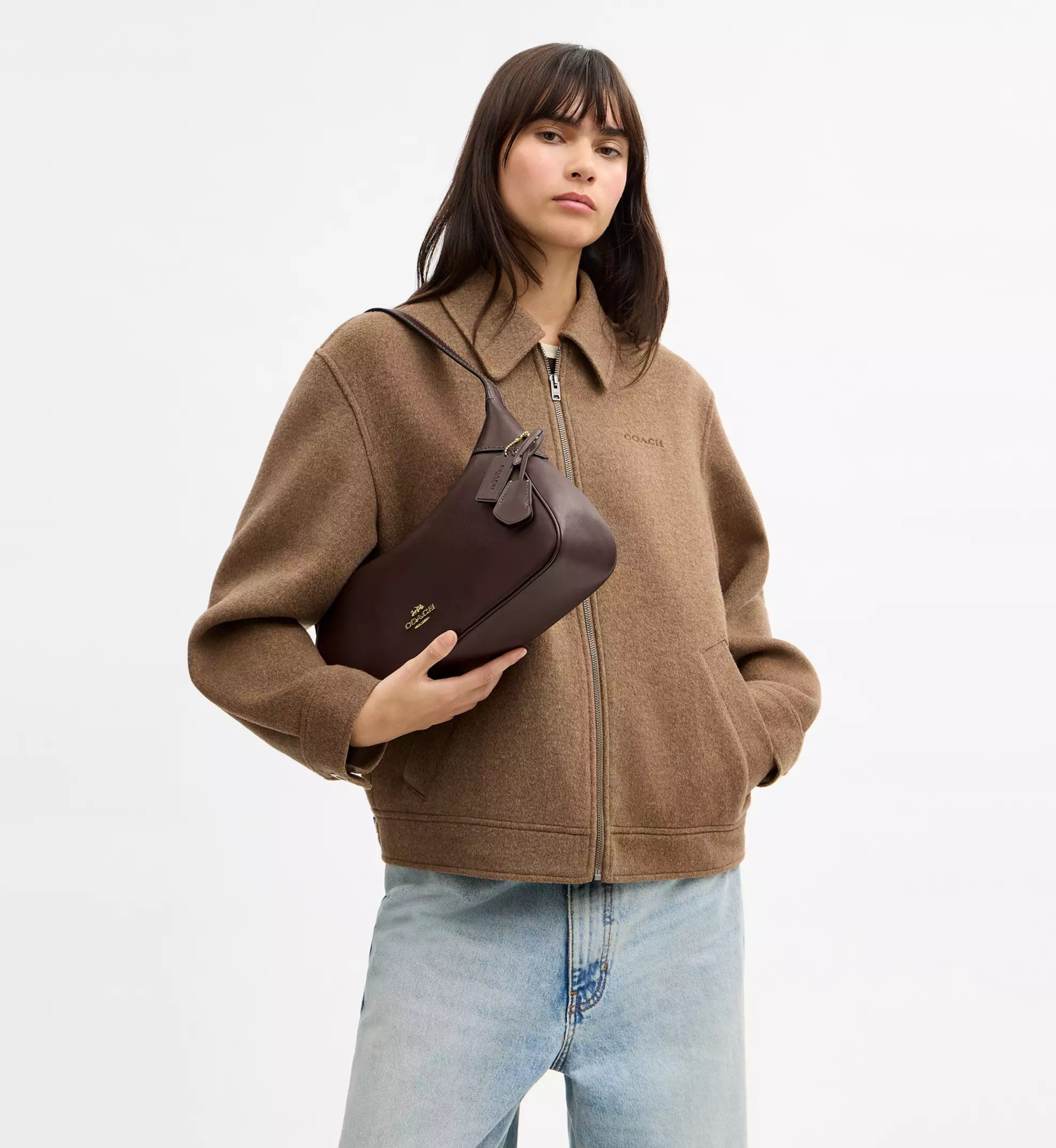 Coach Ella Small Shoulder Bag 'Smooth Leather Gold Espresso'