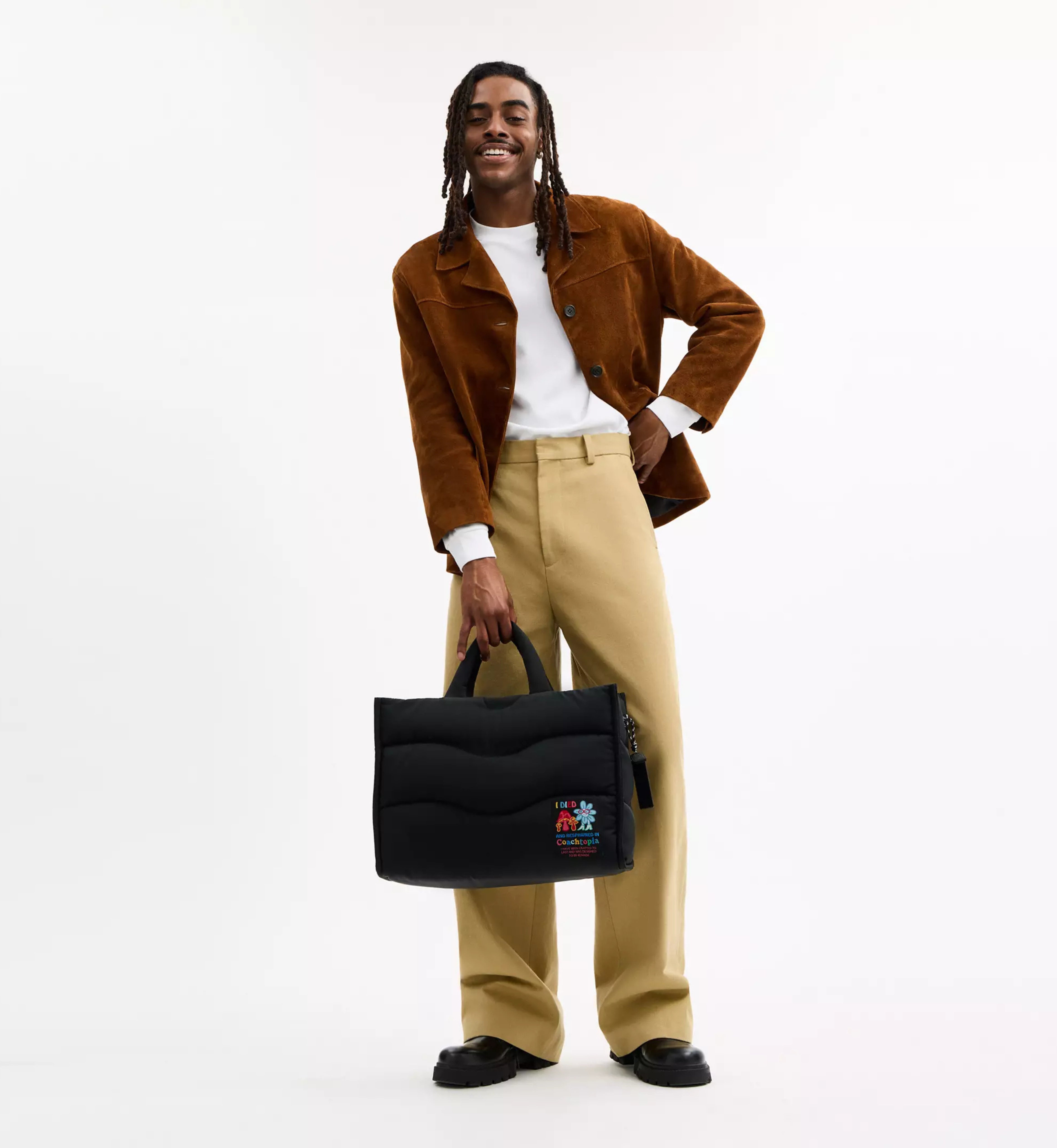 Coach Coachtopia Loop Tote With Wavy Quilting 'Recycled Polyester Black 2'