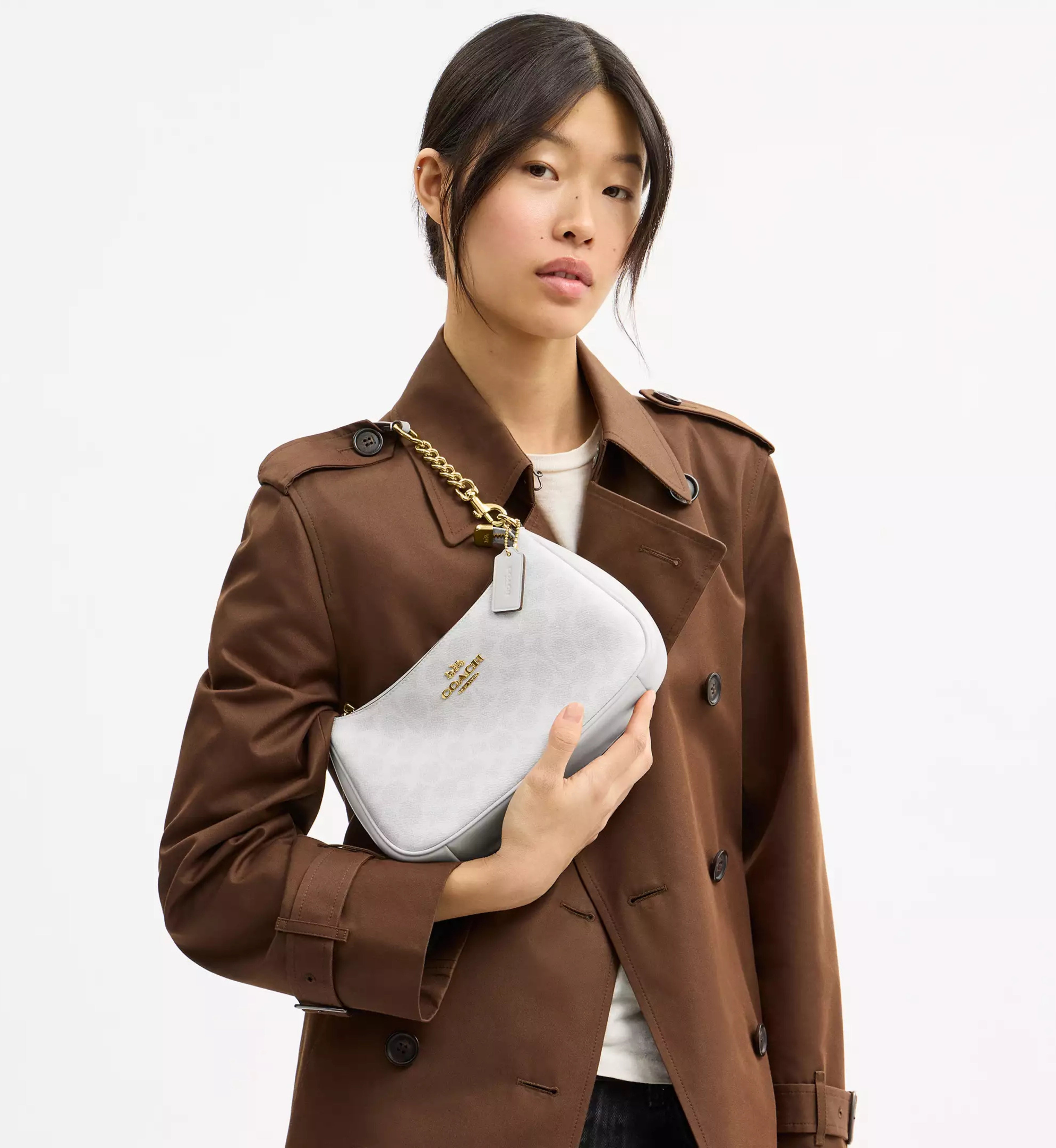 Coach Teri Shoulder Bag In Signature Canvas 'Signature Canvas Gold White Chalk'