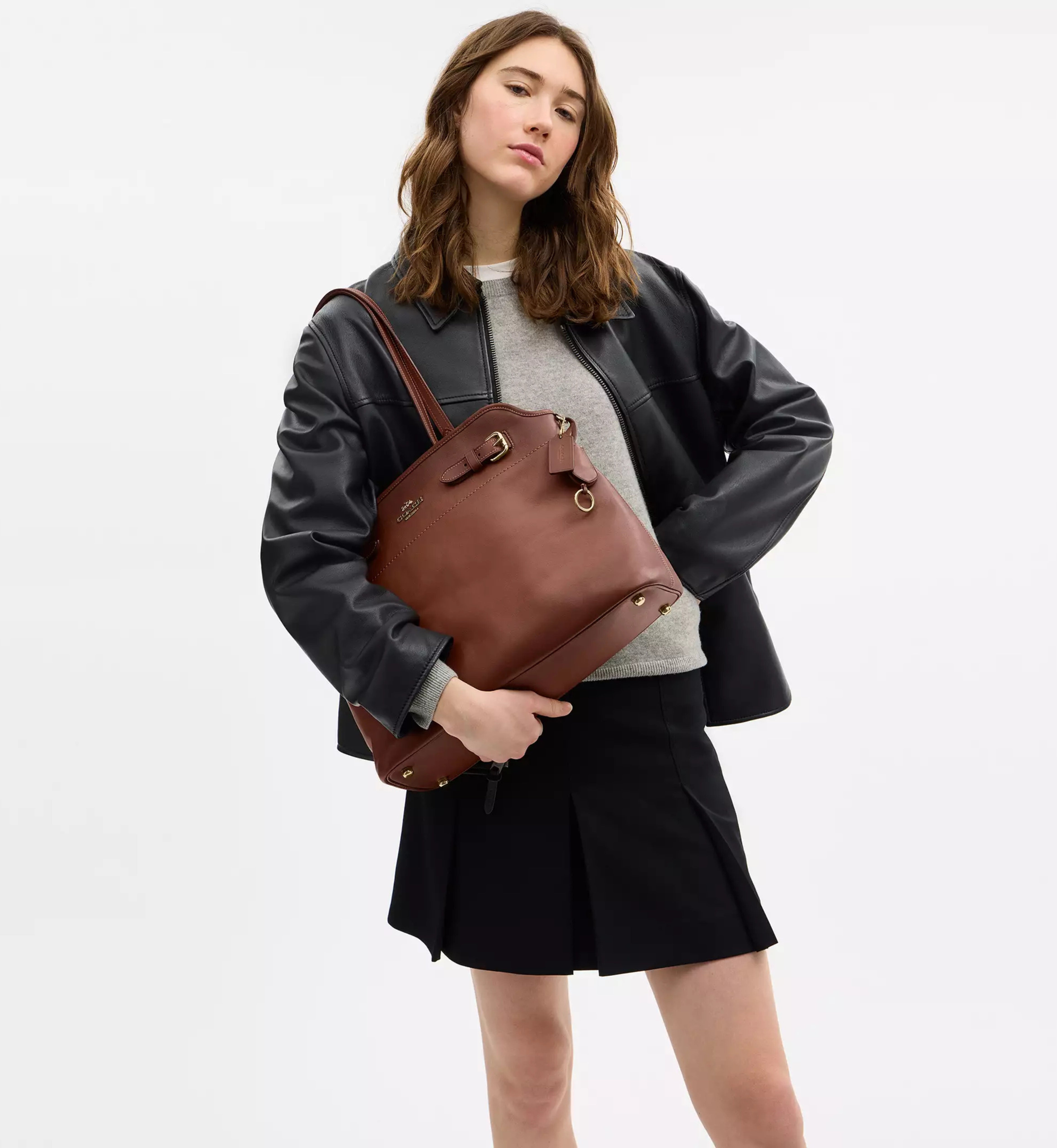 Coach Easton Tote Bag 'Smooth Leather Gold Redwood'