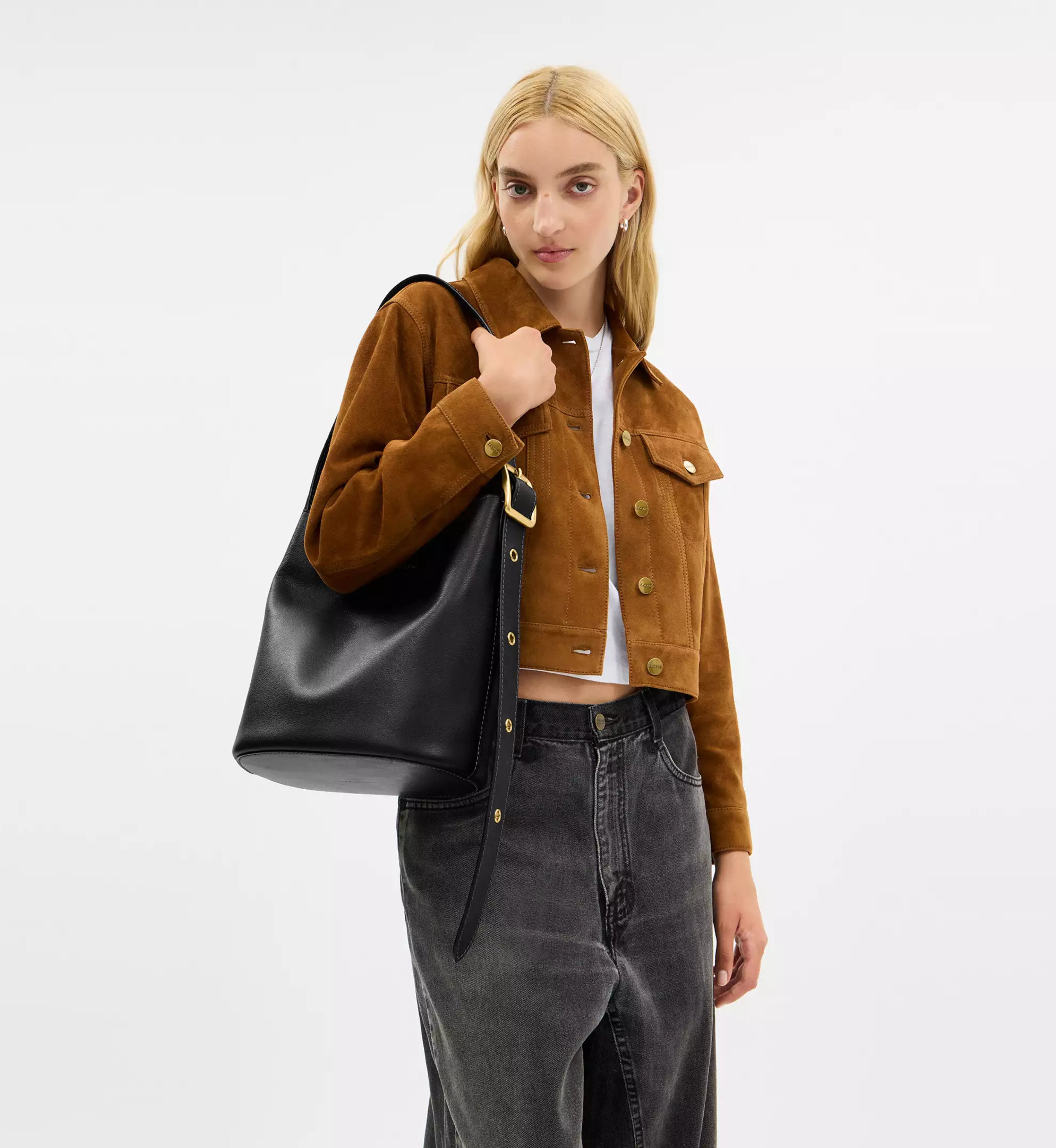 Coach Bleecker Bucket Bag 'Smooth Leather Brass Black'