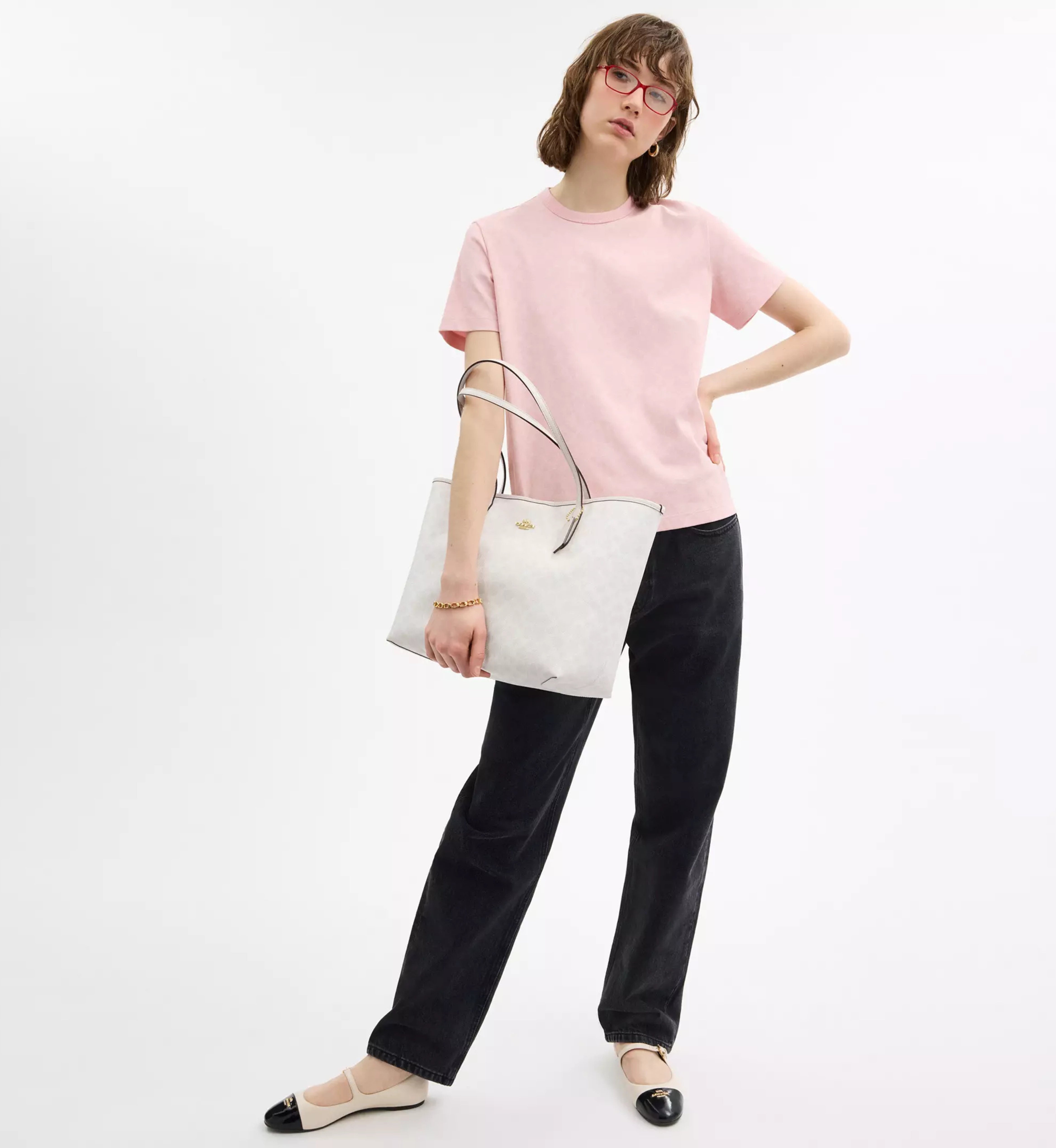 Coach City Tote Bag In Signature Canvas 'Signature Canvas Gold White Chalk'